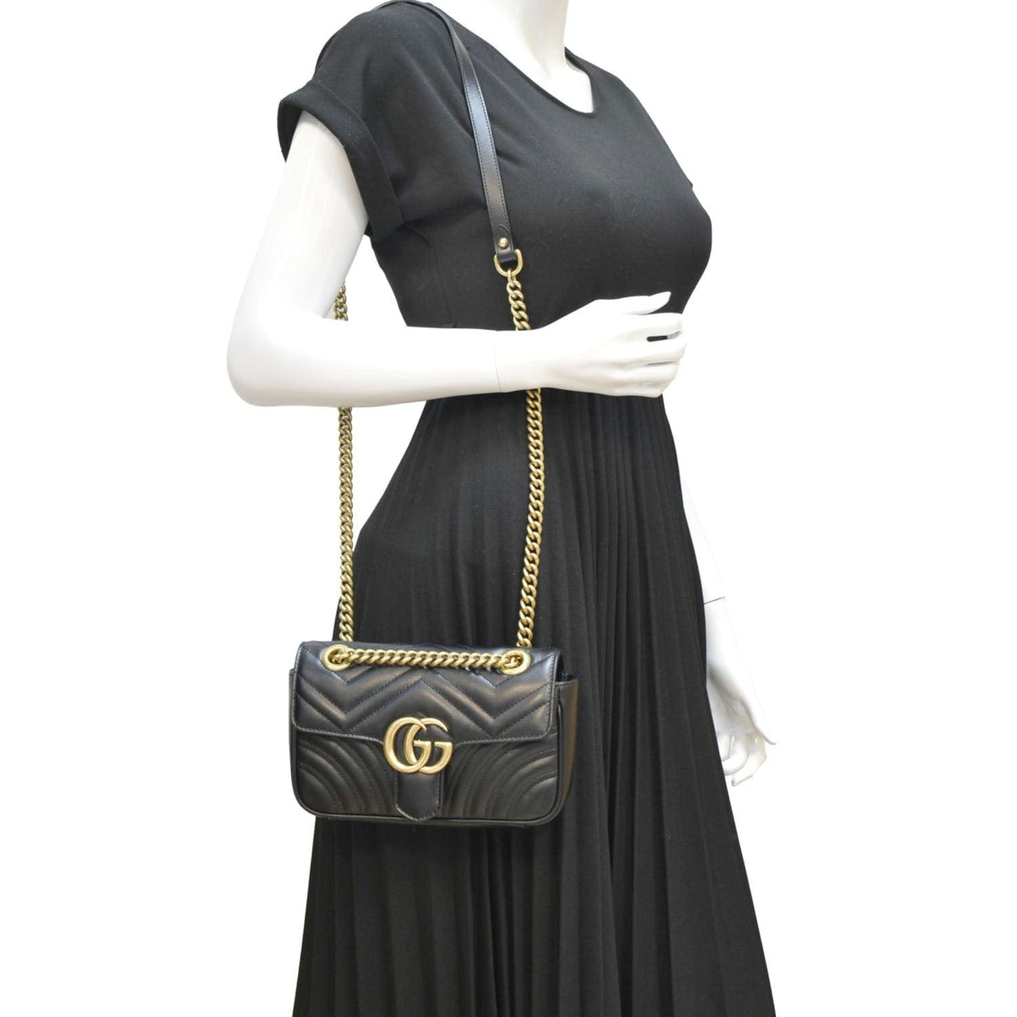 Gucci Marmont Shoulder Bag Leather Black Marmont Bag
