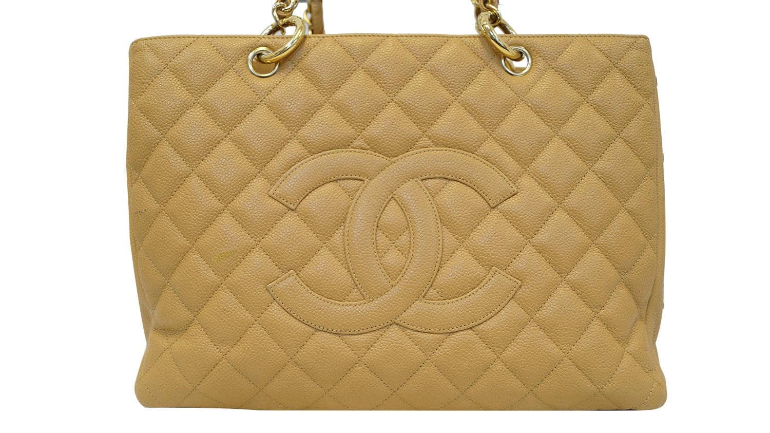 Chanel Caviar Shopping Leather Beige Travel Bag
