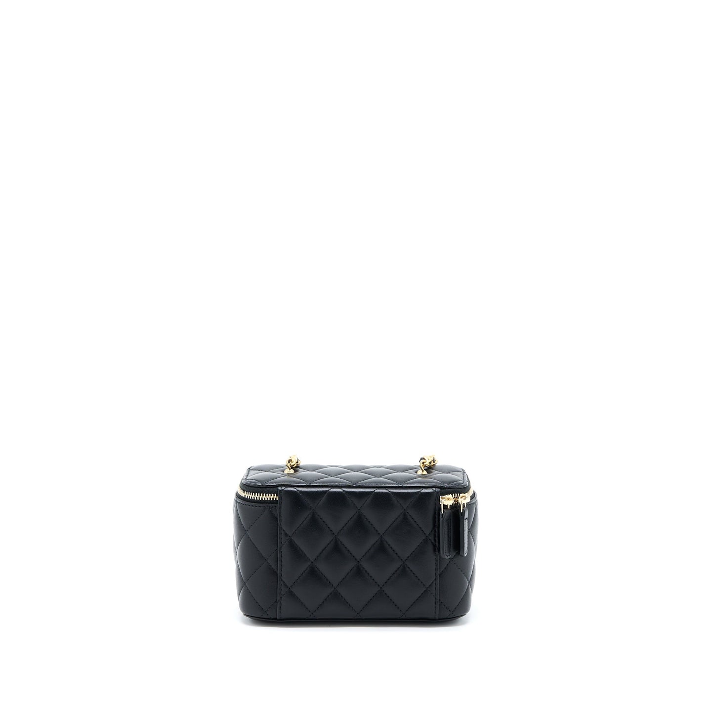 Chanel Pearl Crush Long Vanity Lambskin GHW Black Handbag Black Ghw