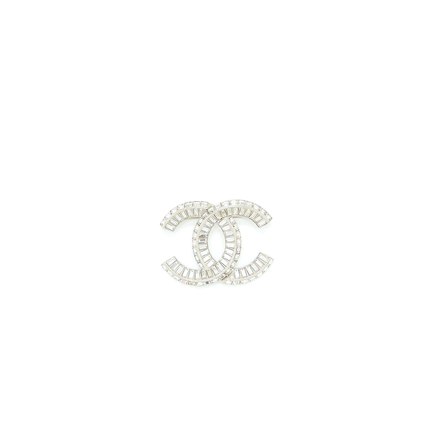 Chanel CC Logo Brooch Silver Handbag