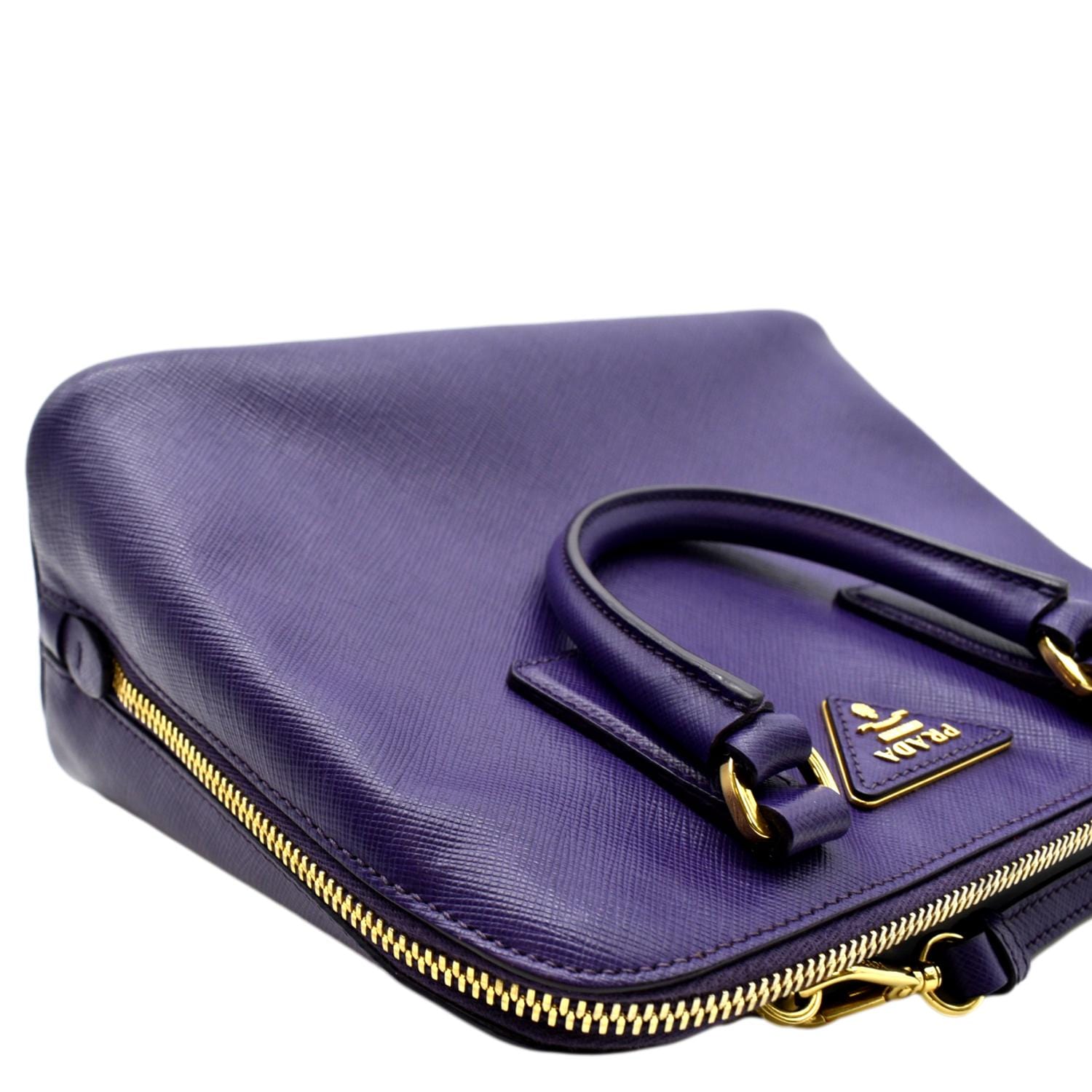 Prada Lux Promenade Shoulder Bag Leather Saffiano Purple
