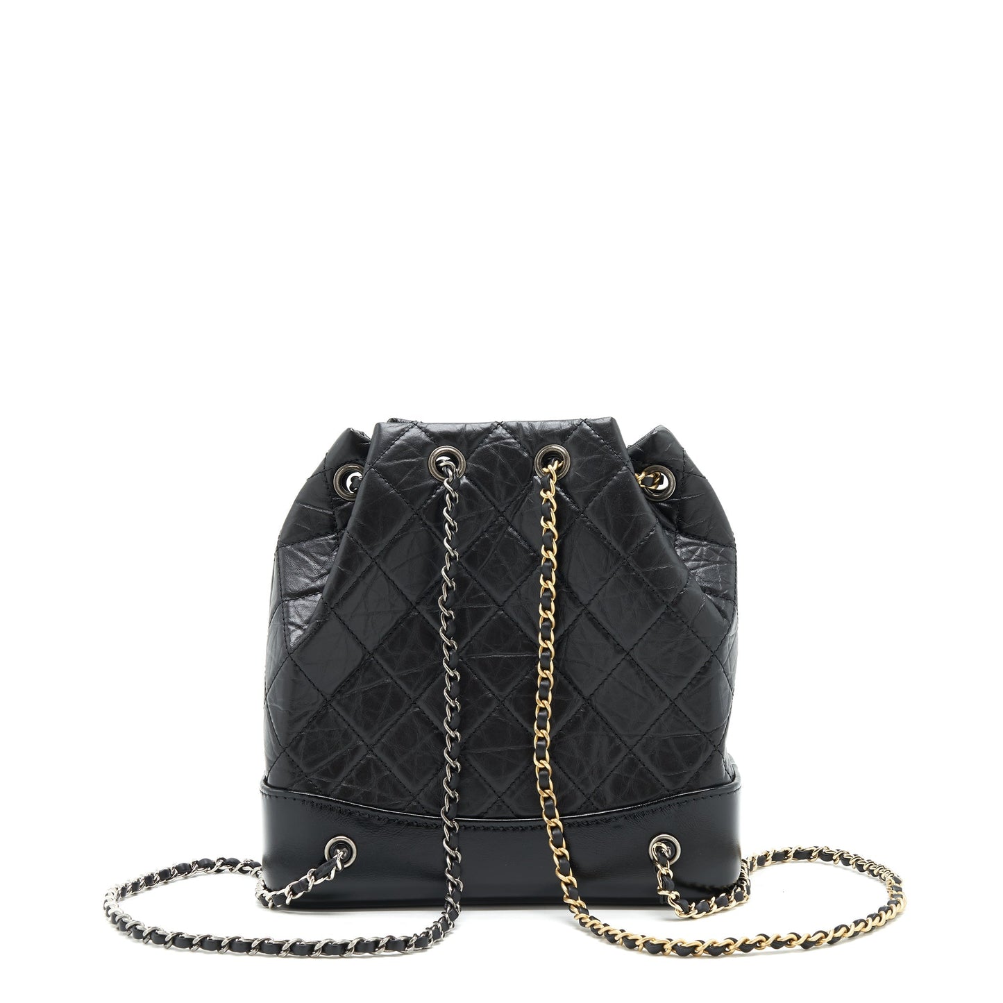 Chanel Gabrielle Backpack Ruthenium SHW microchip Black Small