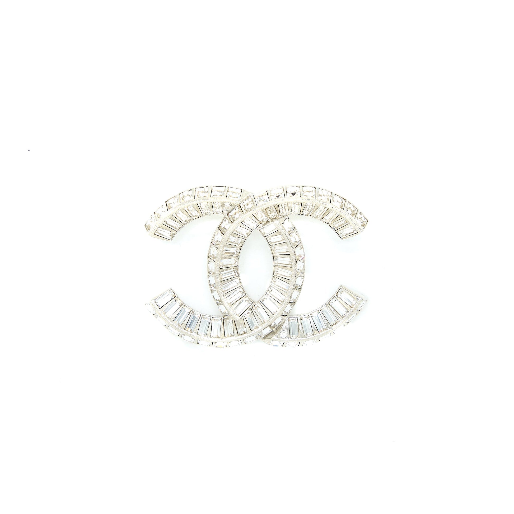 Chanel CC Logo Brooch Silver Handbag