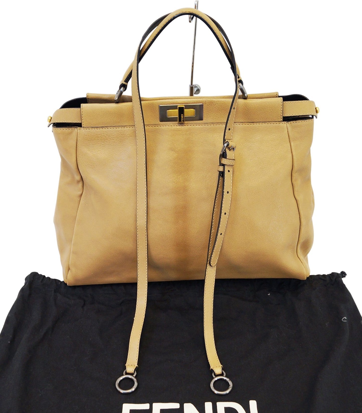 Fendi Ombre Peekaboo Satchel Bag Leather Brown Large