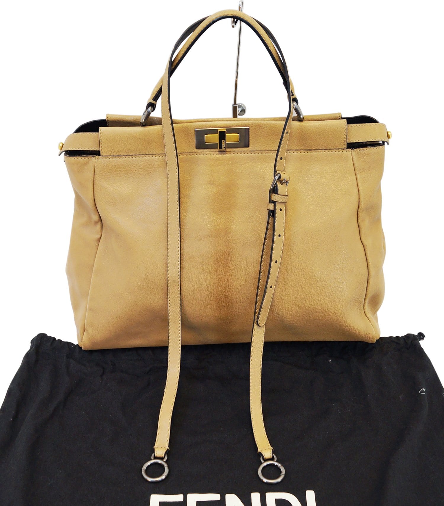 Fendi Ombre Peekaboo Satchel Bag Leather Brown Large