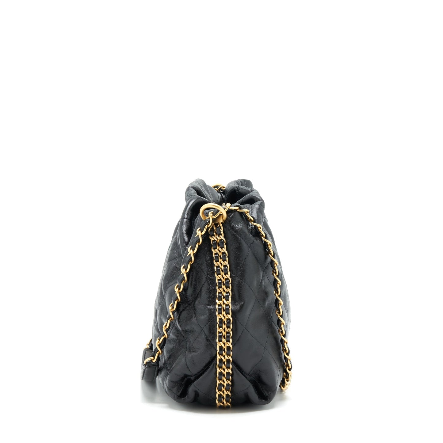 Chanel quilted lambskin GHW Black Shoulder Bag