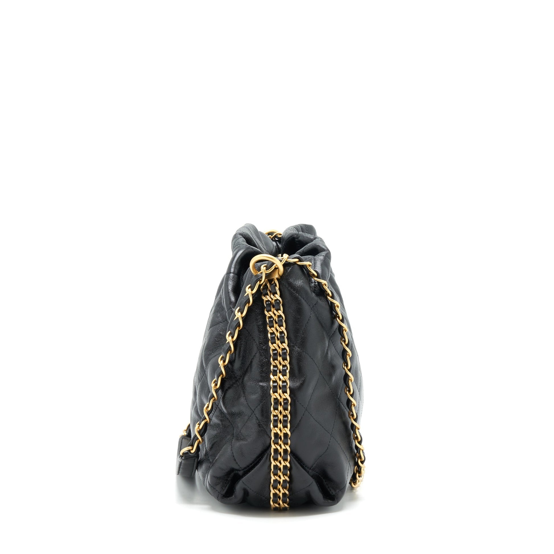 Chanel quilted lambskin GHW Black Shoulder Bag