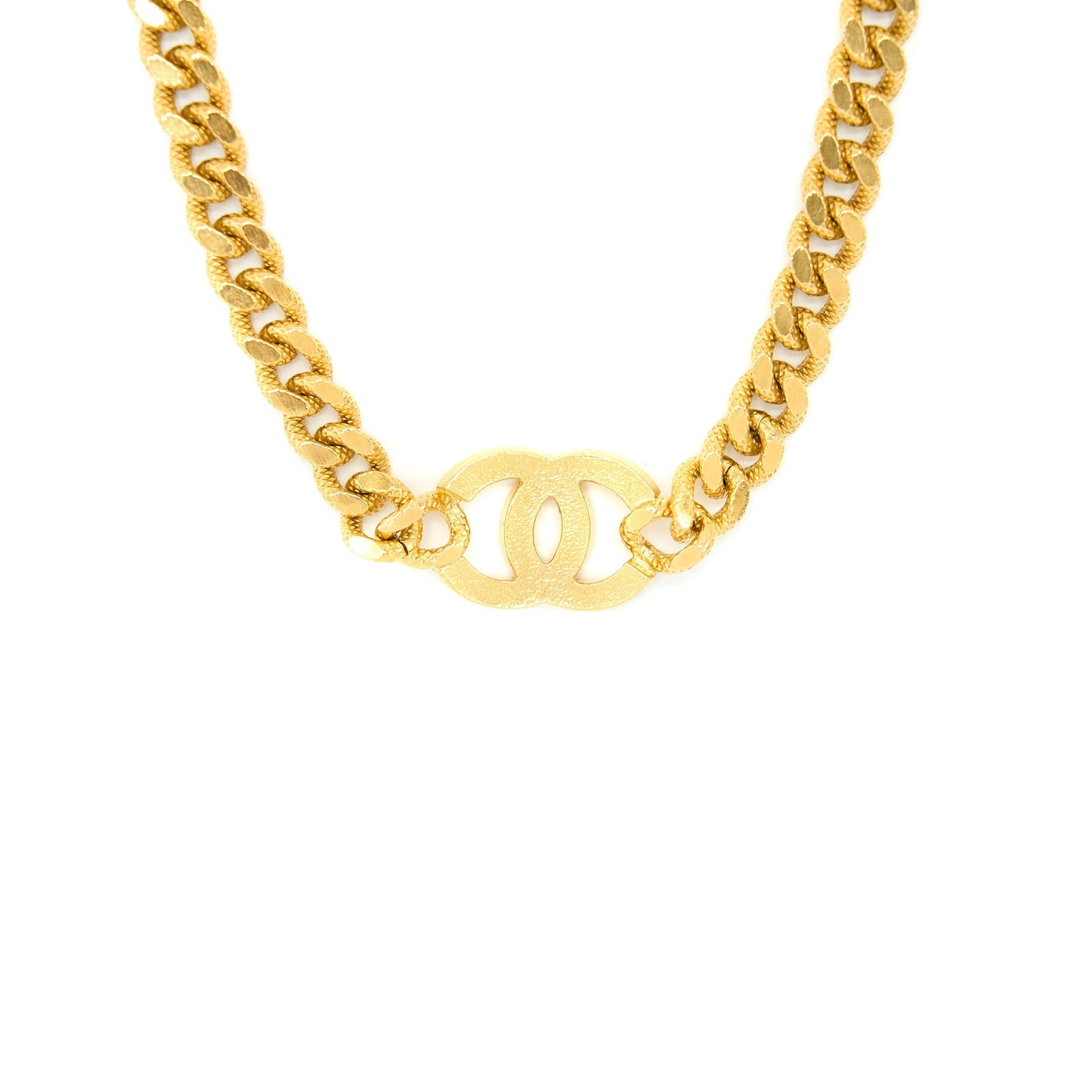 Chanel Crystal CC Logo Choker Tone Gold Handbag