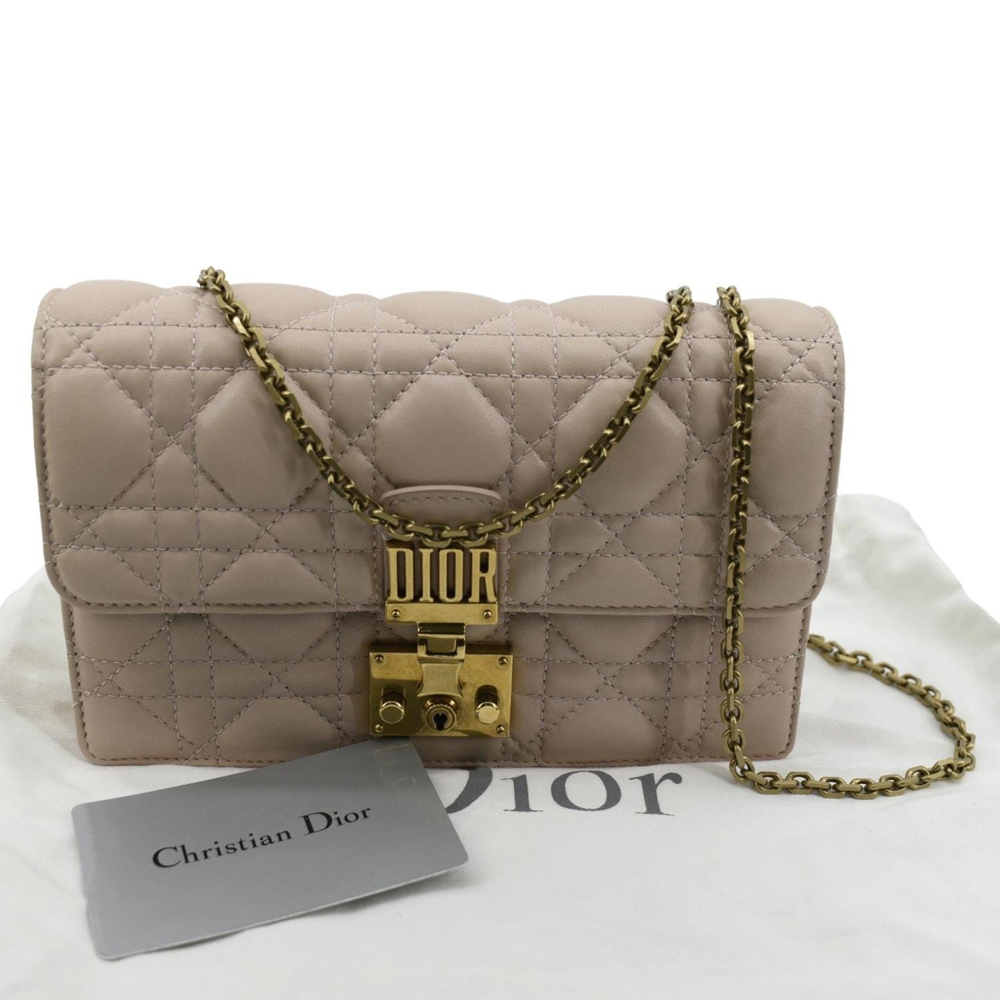 Dior addict Crossbody Bag Dusty Leather Lambskin Quilted