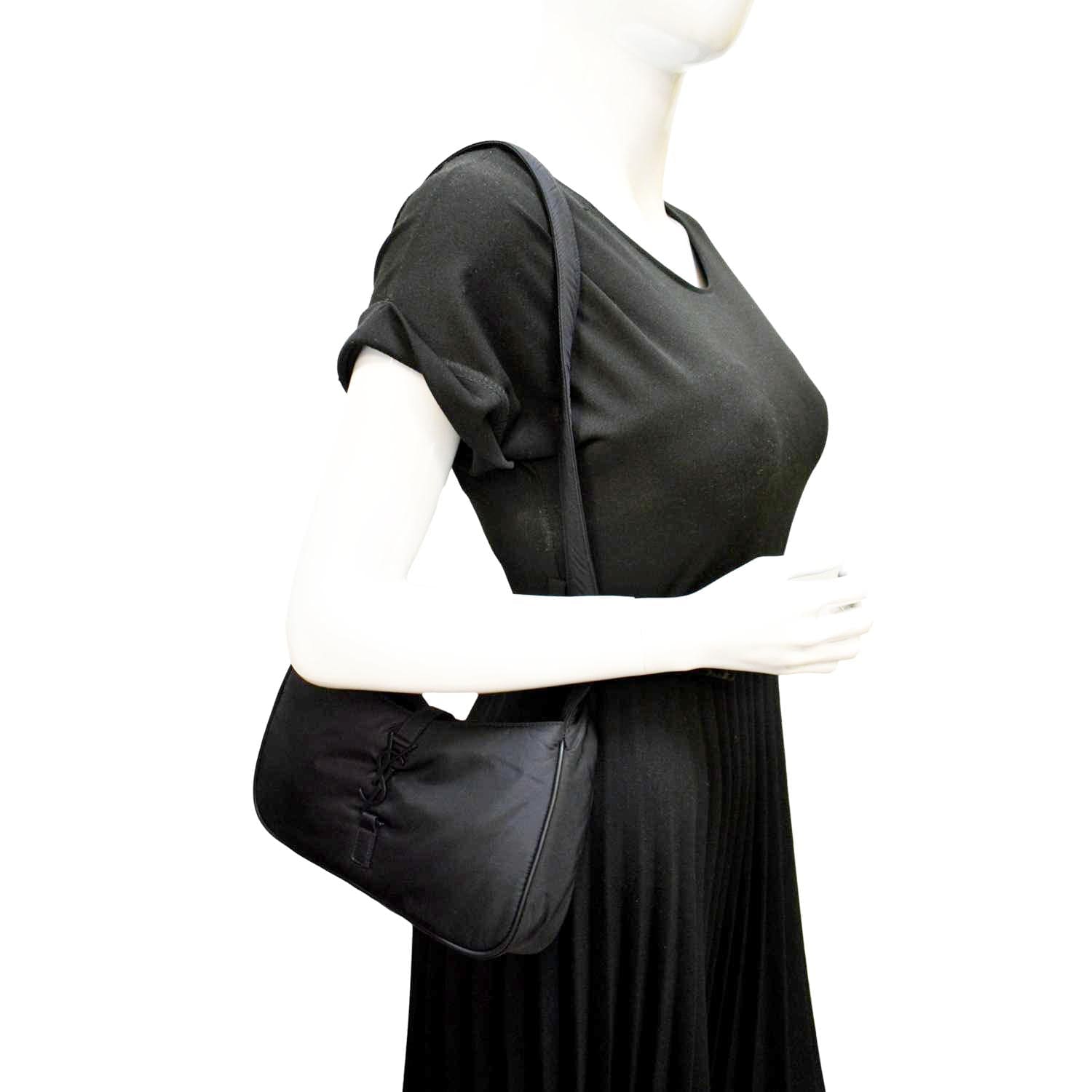 YSL Saint Laurent Yves Le Re Crossbody Bag Nylon Black