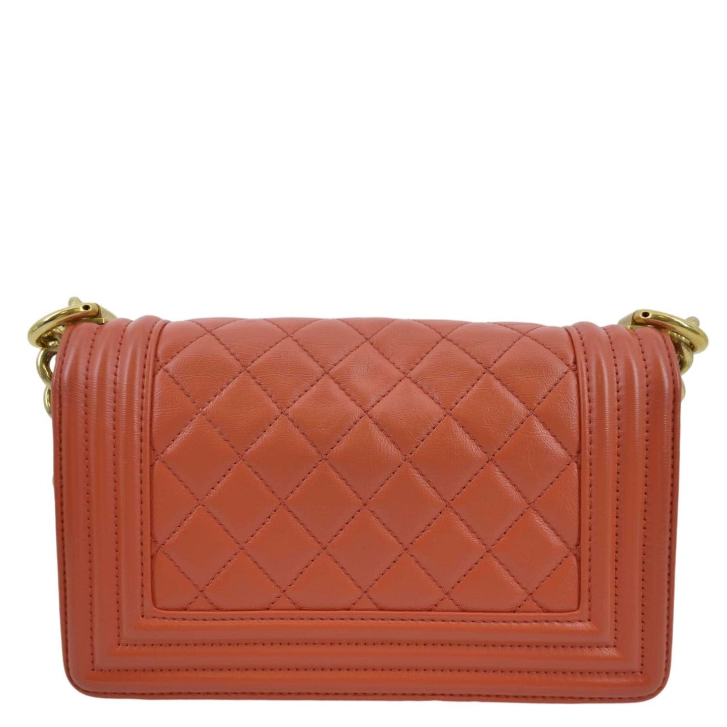 Chanel Boy Flap Quilted Leather Red Travel Bag