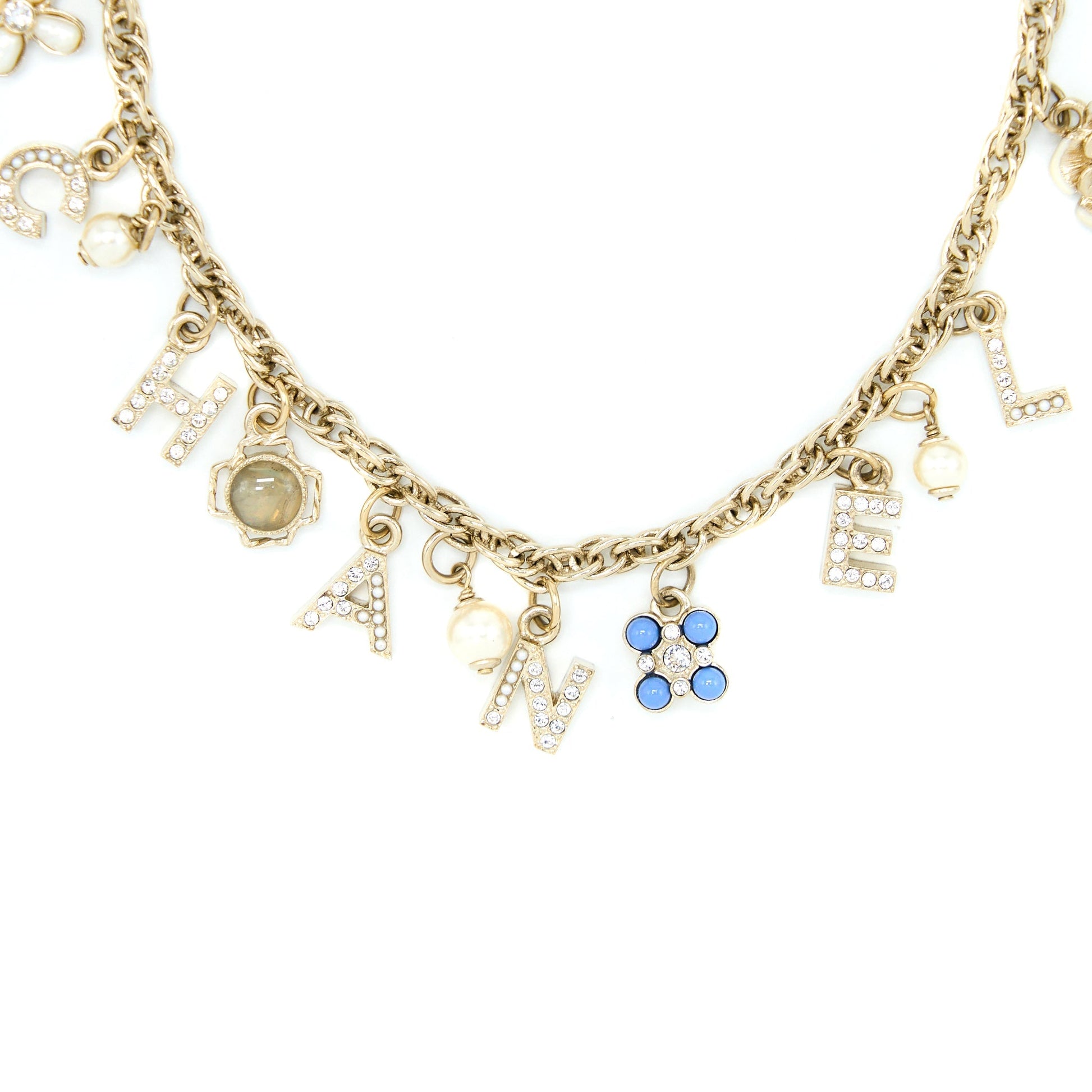 Chanel Cruise Choker Letters Flowers Crystal Pearl Handbag