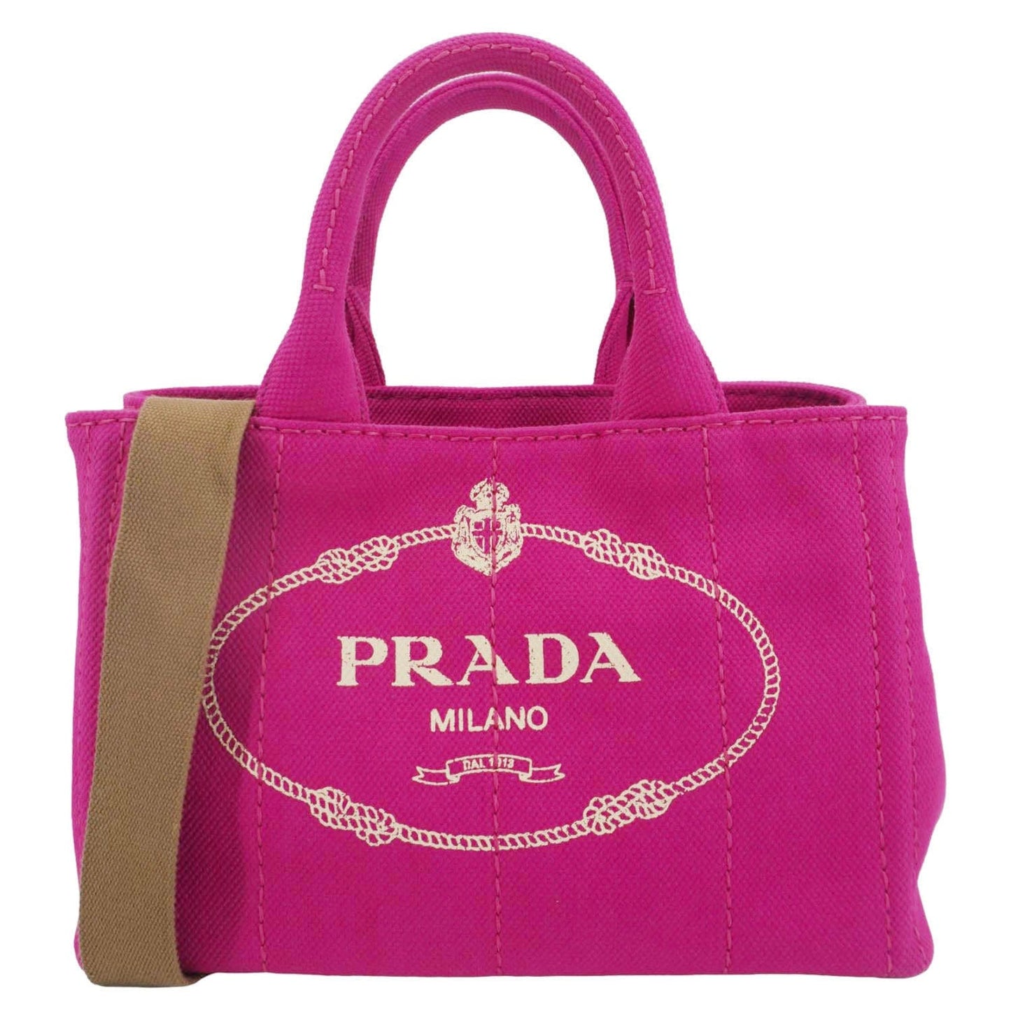 Canapa Logo Print Tote Bag Canvas Pink