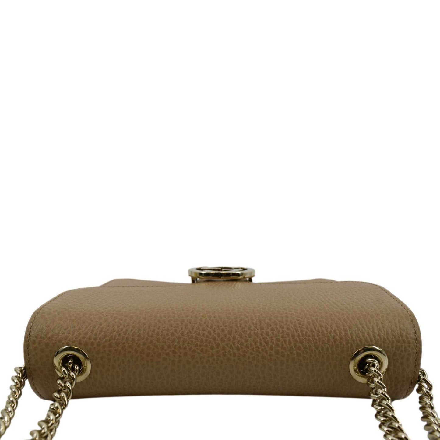 Gucci Interlocking Calfskin Shoulder Bag Leather Beige