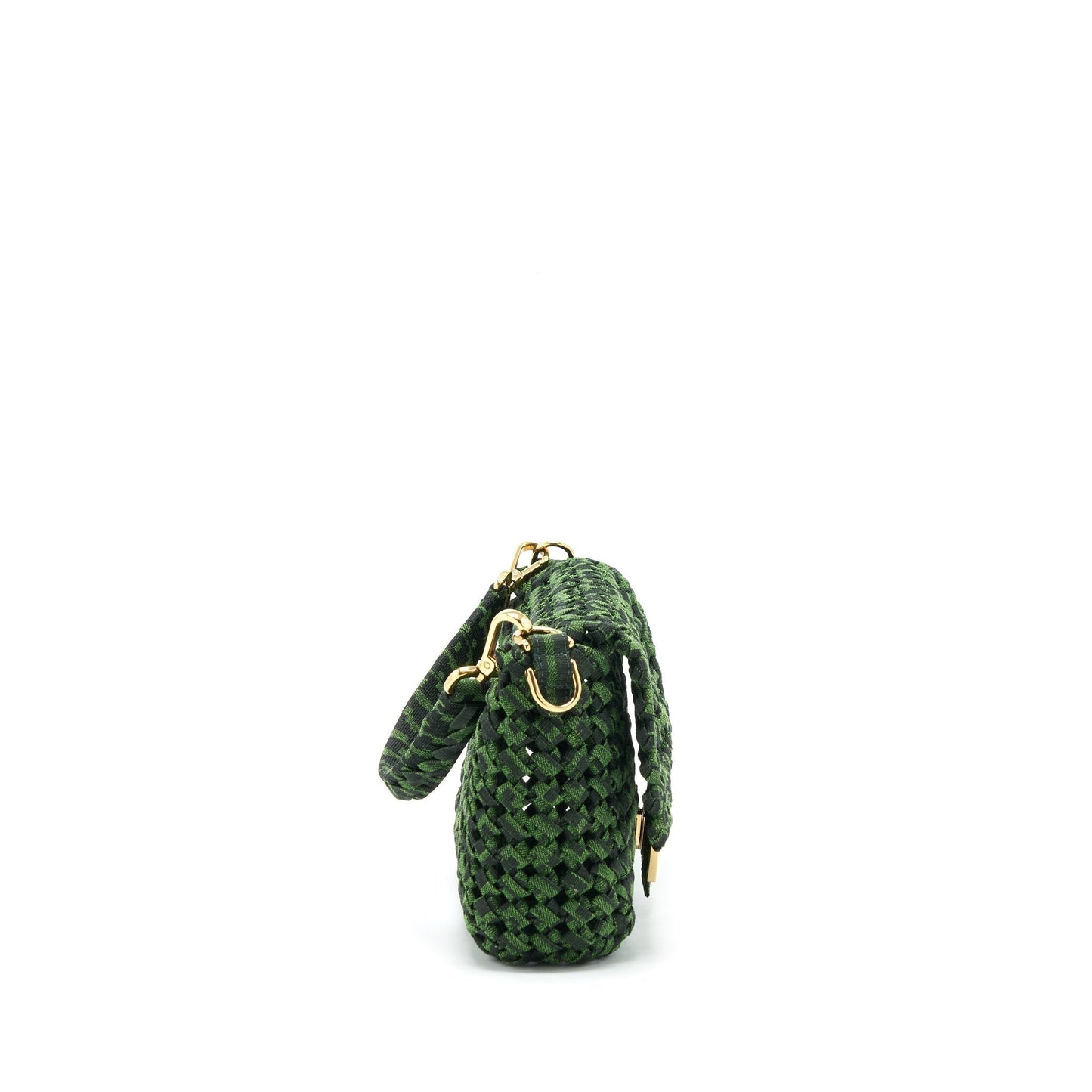 Fendi Baguette Limited Edition Tweed Handbag Green Shoulder Bag