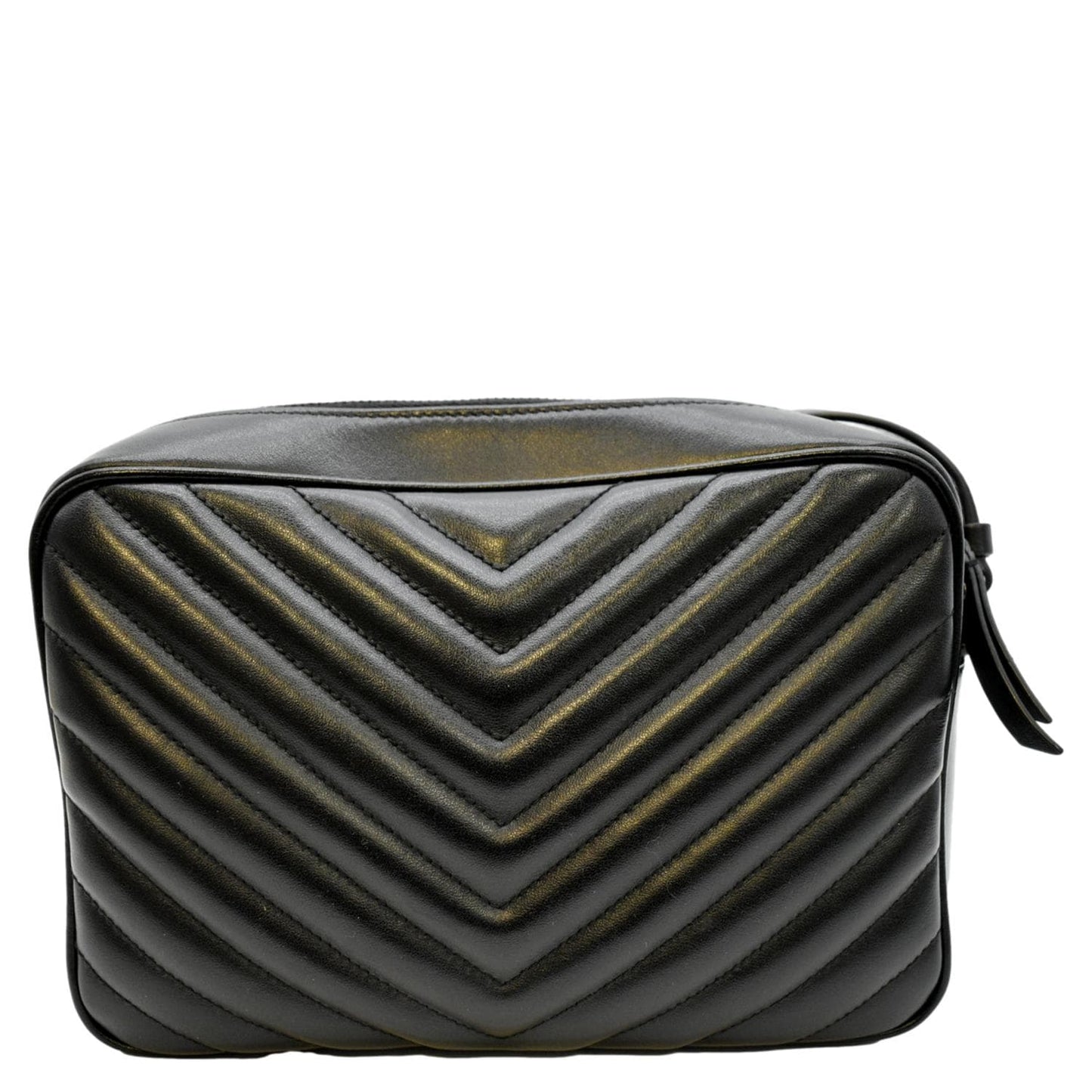 YSL Saint Laurent Yves Lou Chevron Camera Crossbody Bag Leather Black Camera Bag 4