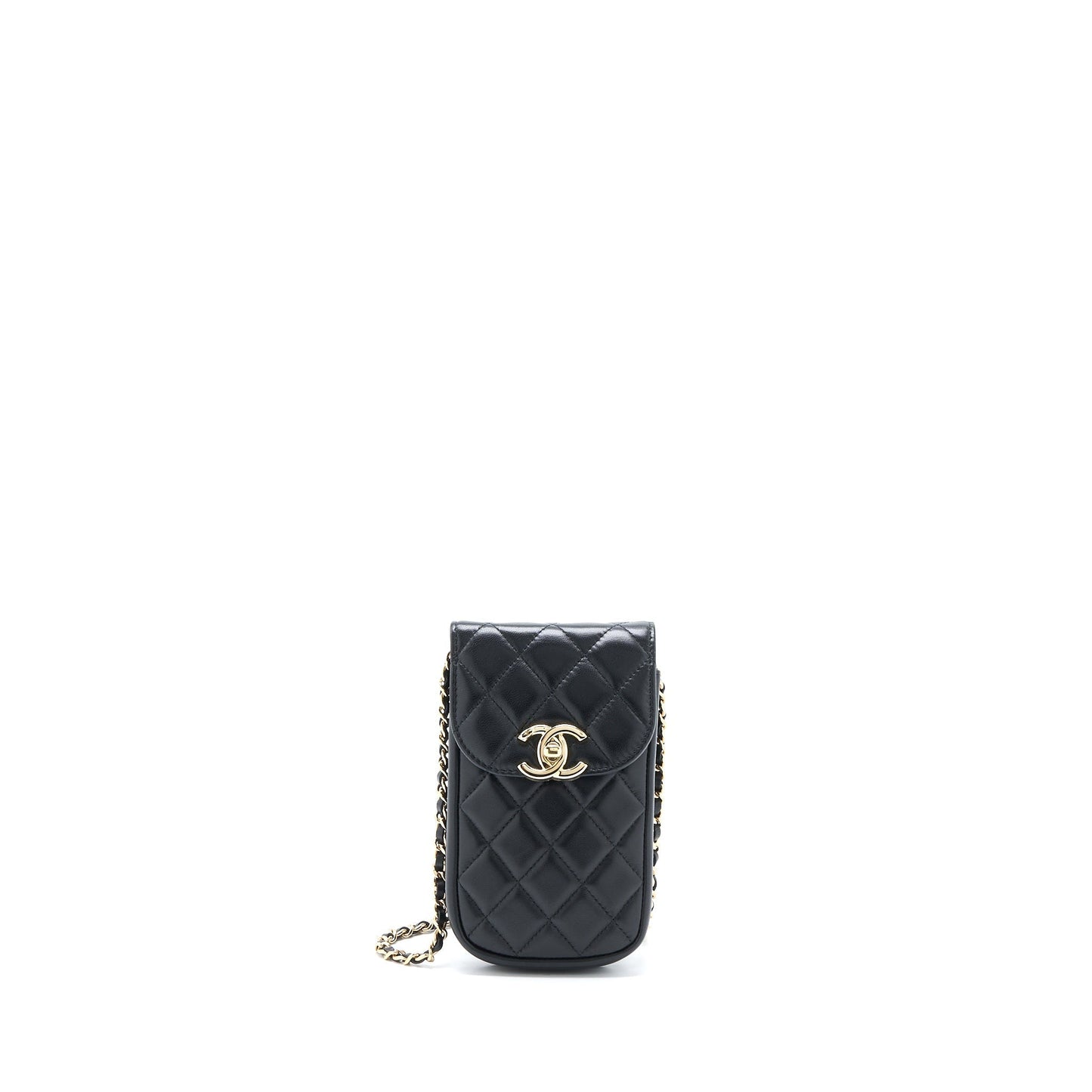 Chanel Flap Phone Lambskin GHW Black Handbag