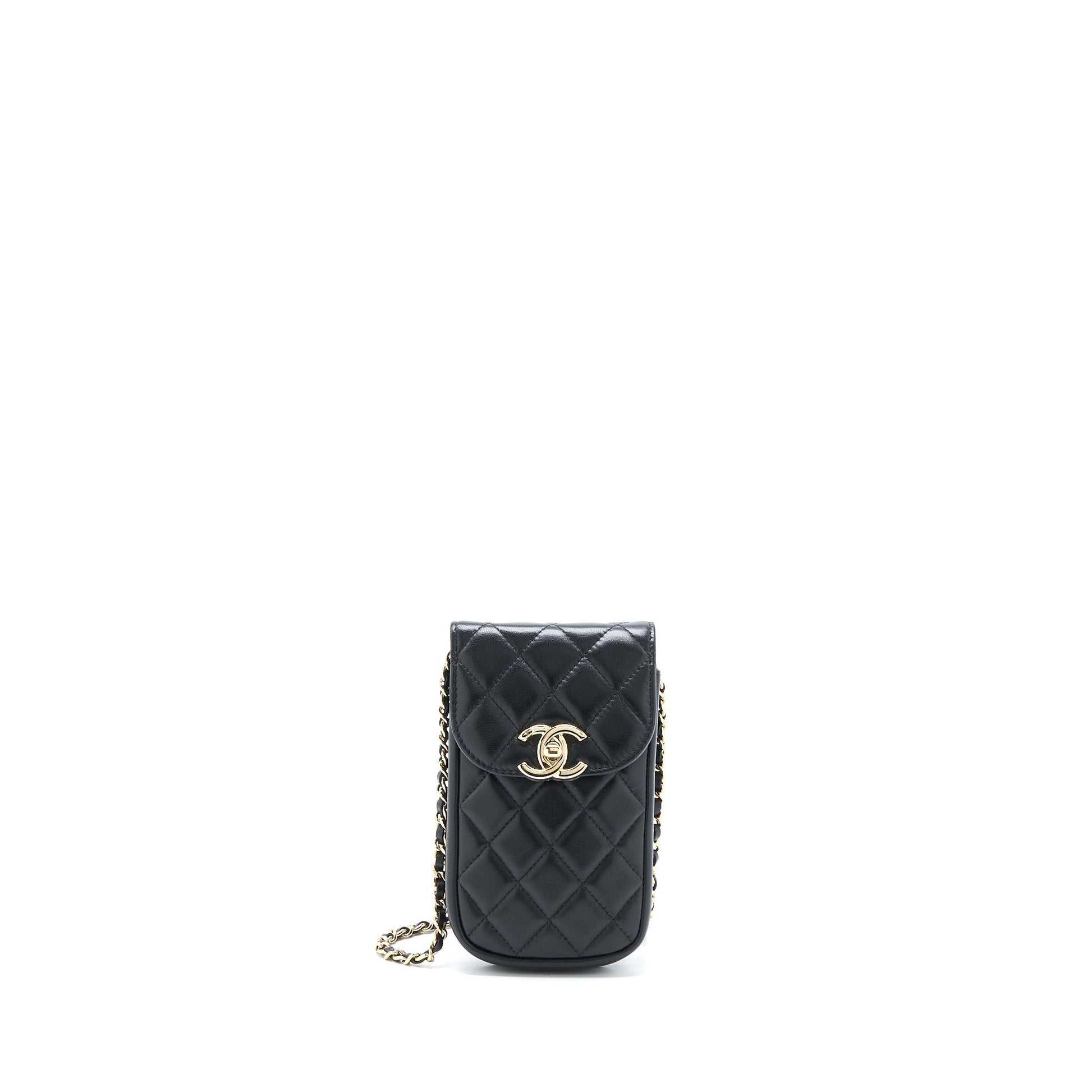 Chanel Flap Phone Lambskin GHW Black Handbag