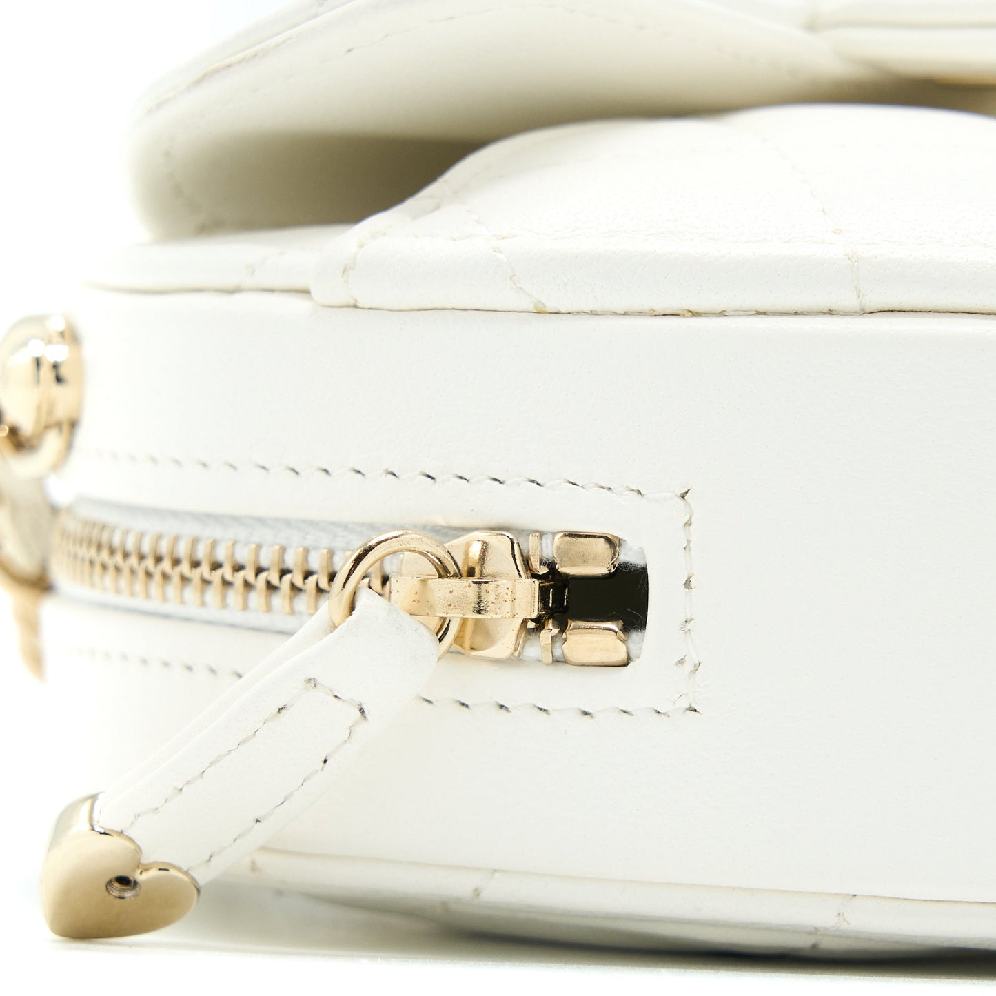 Chanel Heart Lambskin LGHW White Small Handbag