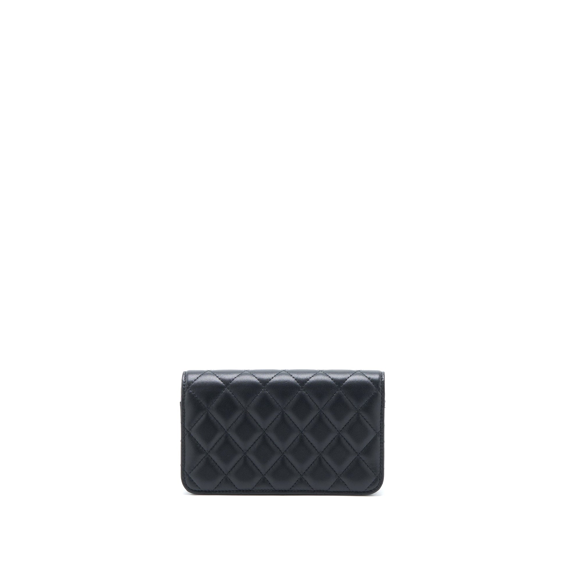 Chanel Pearl Crush On Lambskin Brushed GHW Black Wallet Case 6