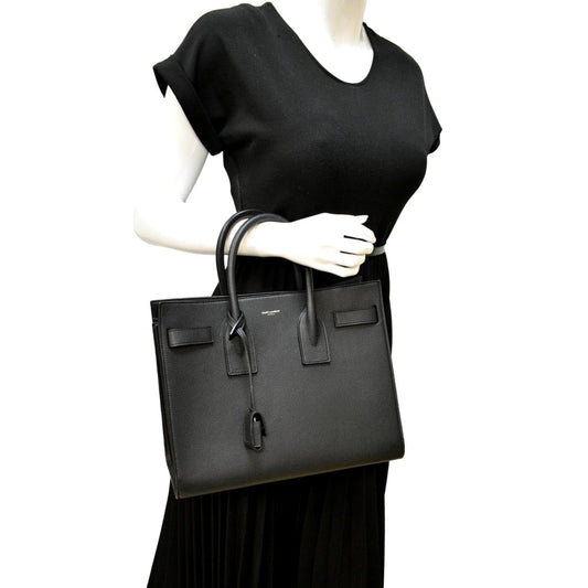 YSL Saint Laurent Yves Sac De Jour Satchel Shoulder Bag Leather Black Satchel Bag De Jour 5
