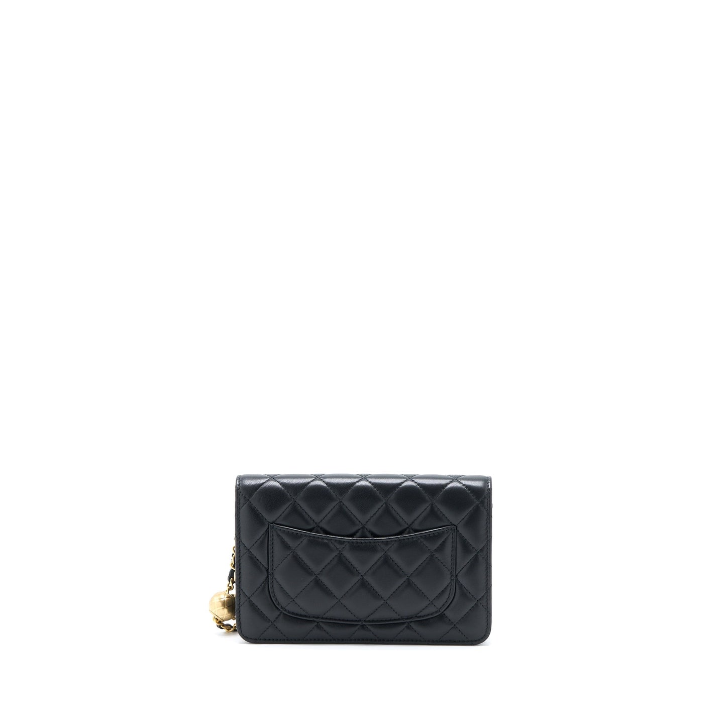 Chanel Pearl Crush on Lambskin GHW Microchip Black Wallet Case Microchip 8