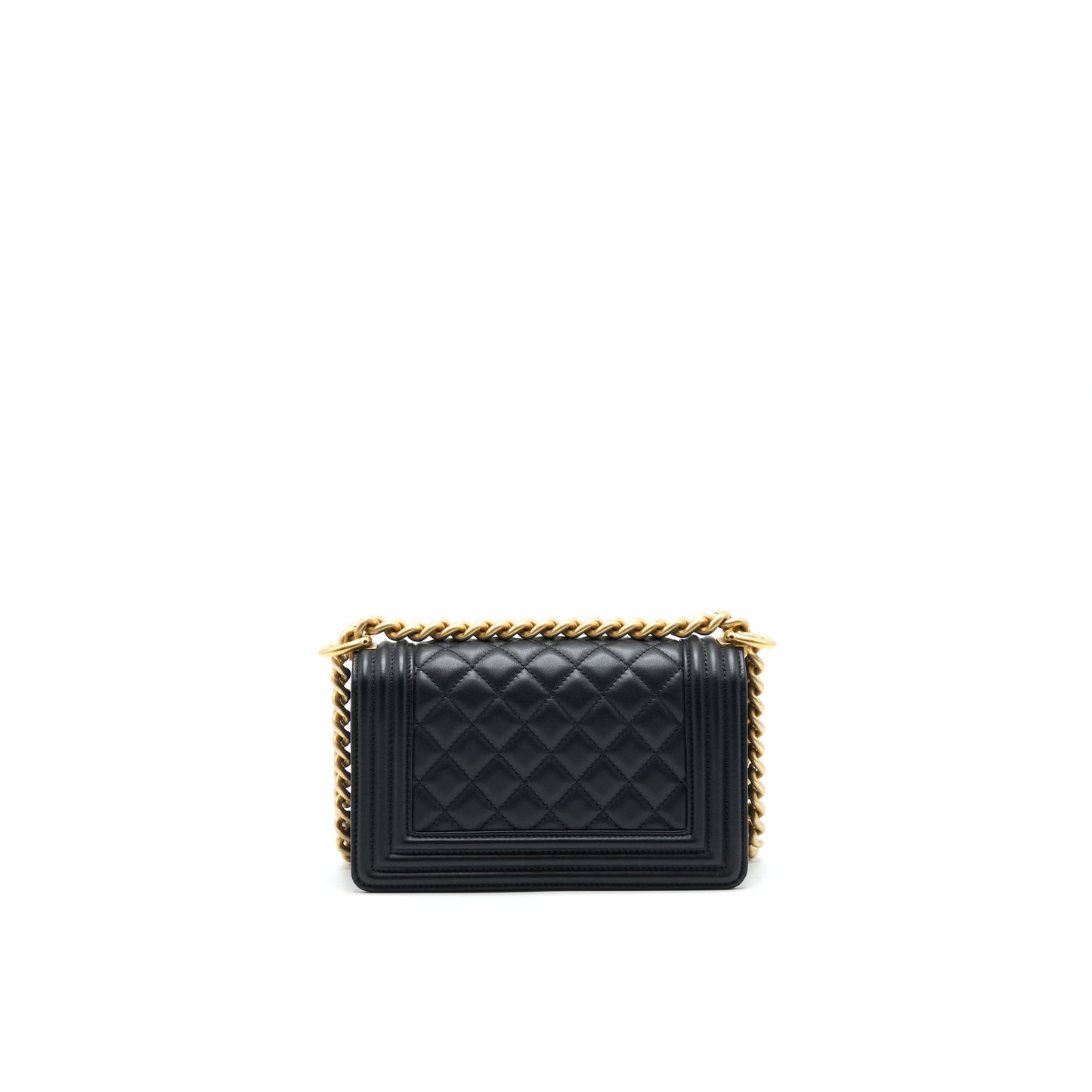 Chanel boy Calfskin GHW serial27 Black Small Handbag