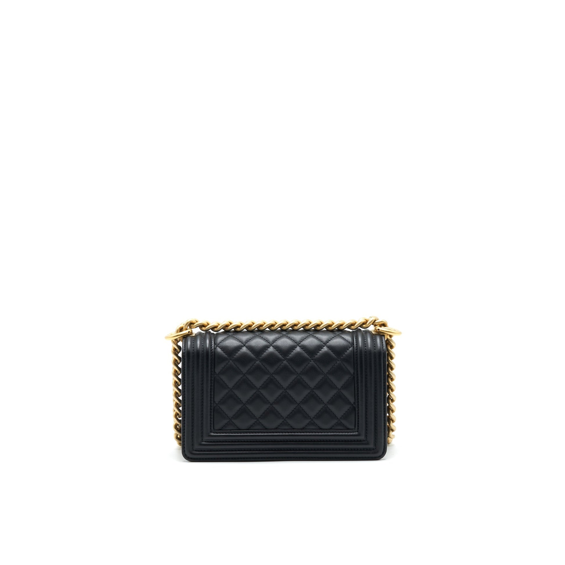 Chanel boy Calfskin GHW serial27 Black Small Handbag