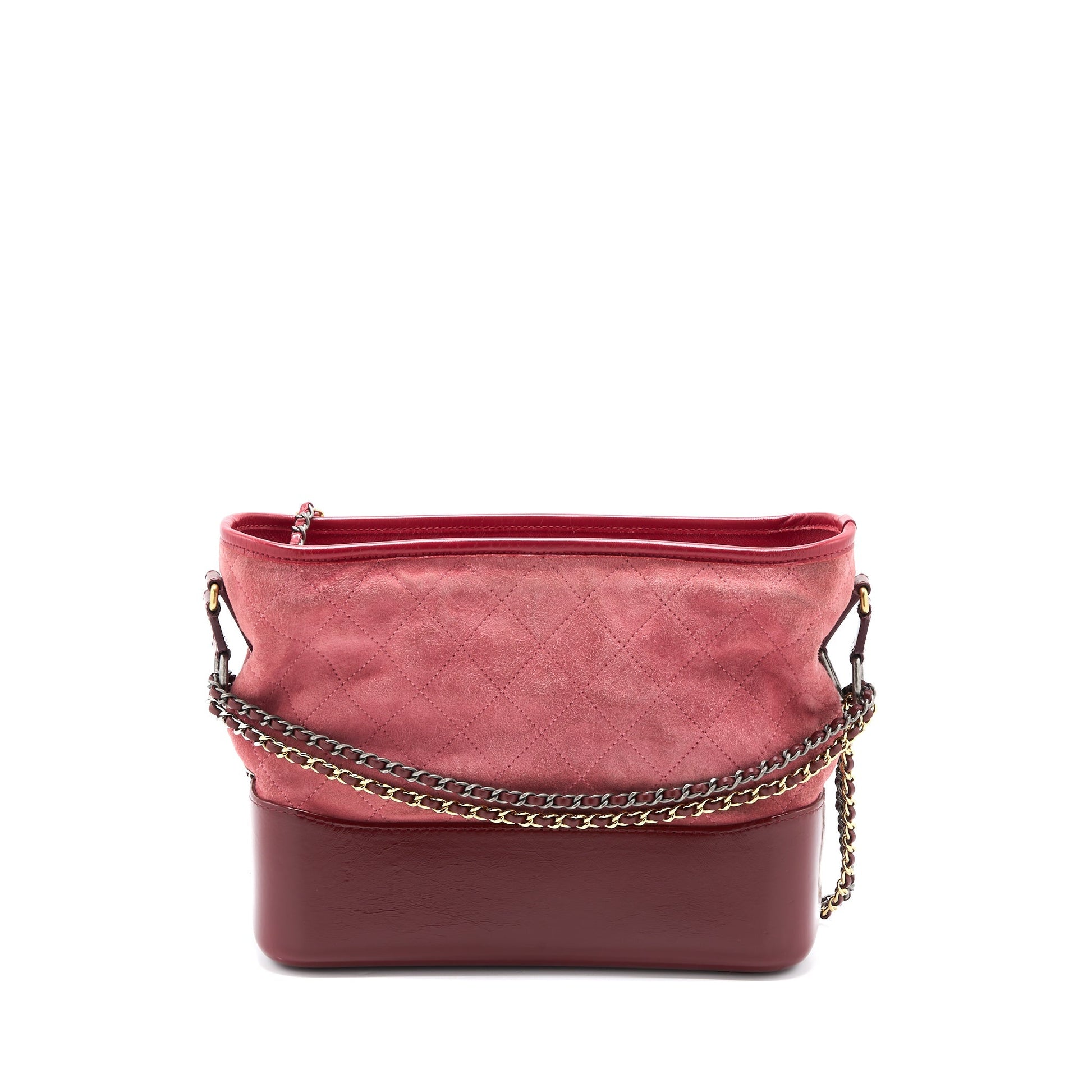 Chanel Gabrielle Hobo Suede Hardware Multicolour Pink Leather Shoulder Bag