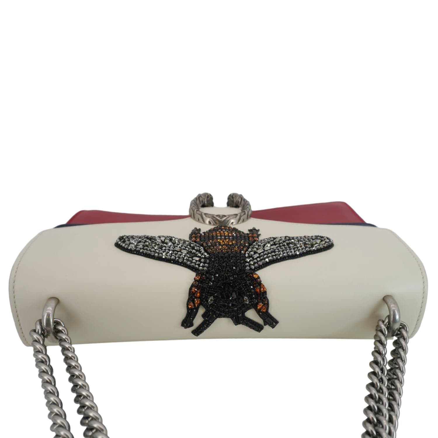 Gucci Dionysus Bee Embroidered Shoulder Bag Multicolor Leather
