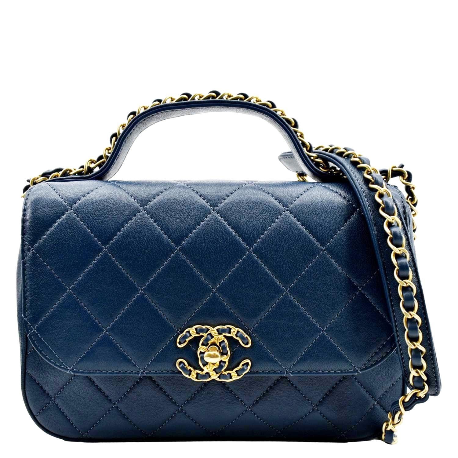 Chanel Infinity Quilted Leather Blue Travel Bag