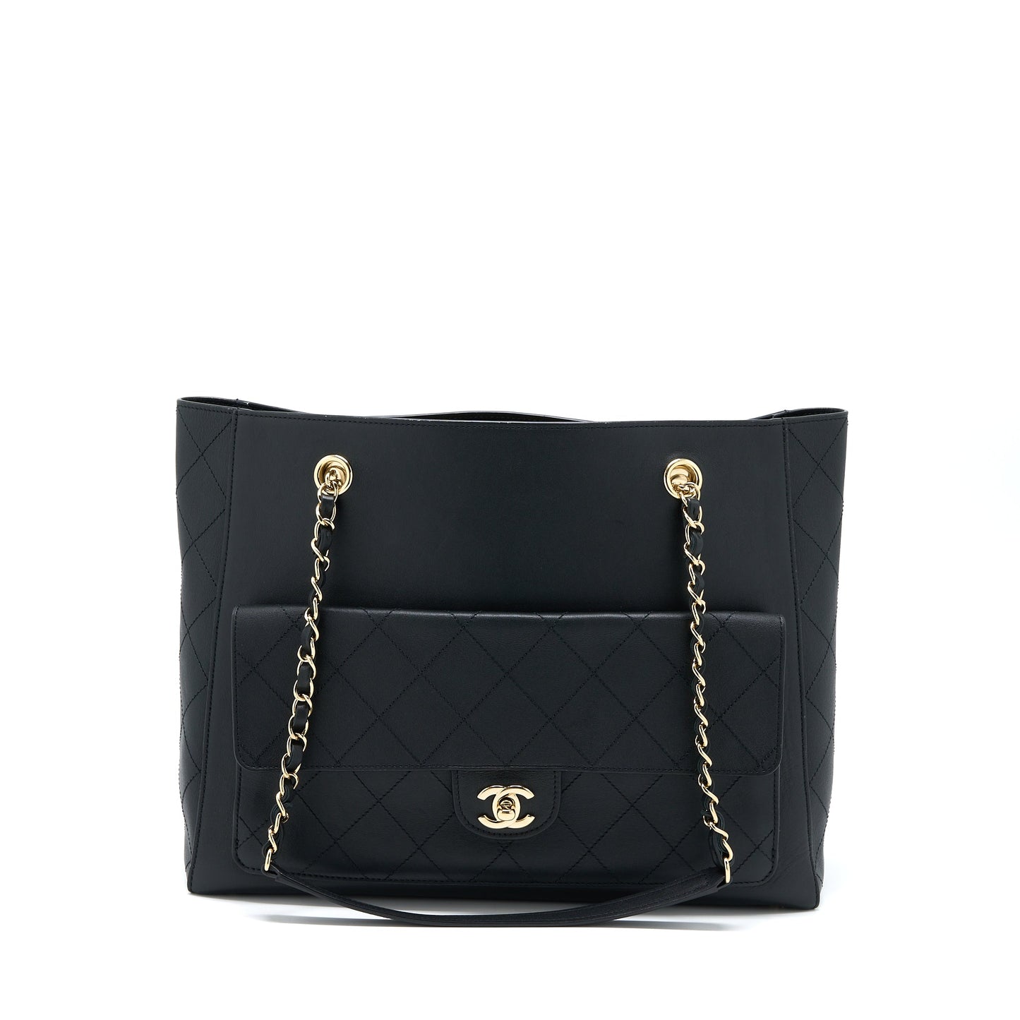 Chanel Lambskin LGHW Black Tote Bag