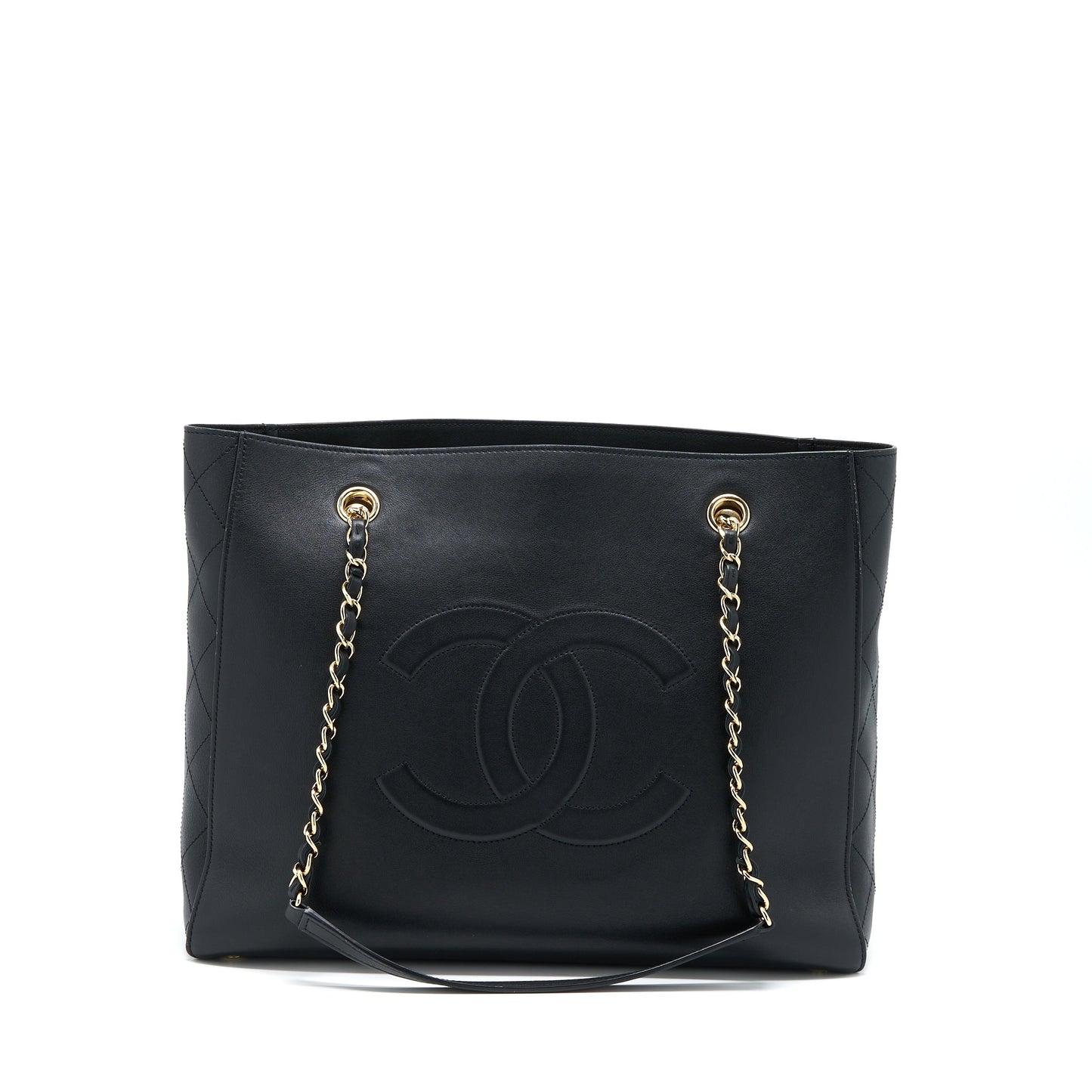 Chanel Lambskin LGHW Black Tote Bag