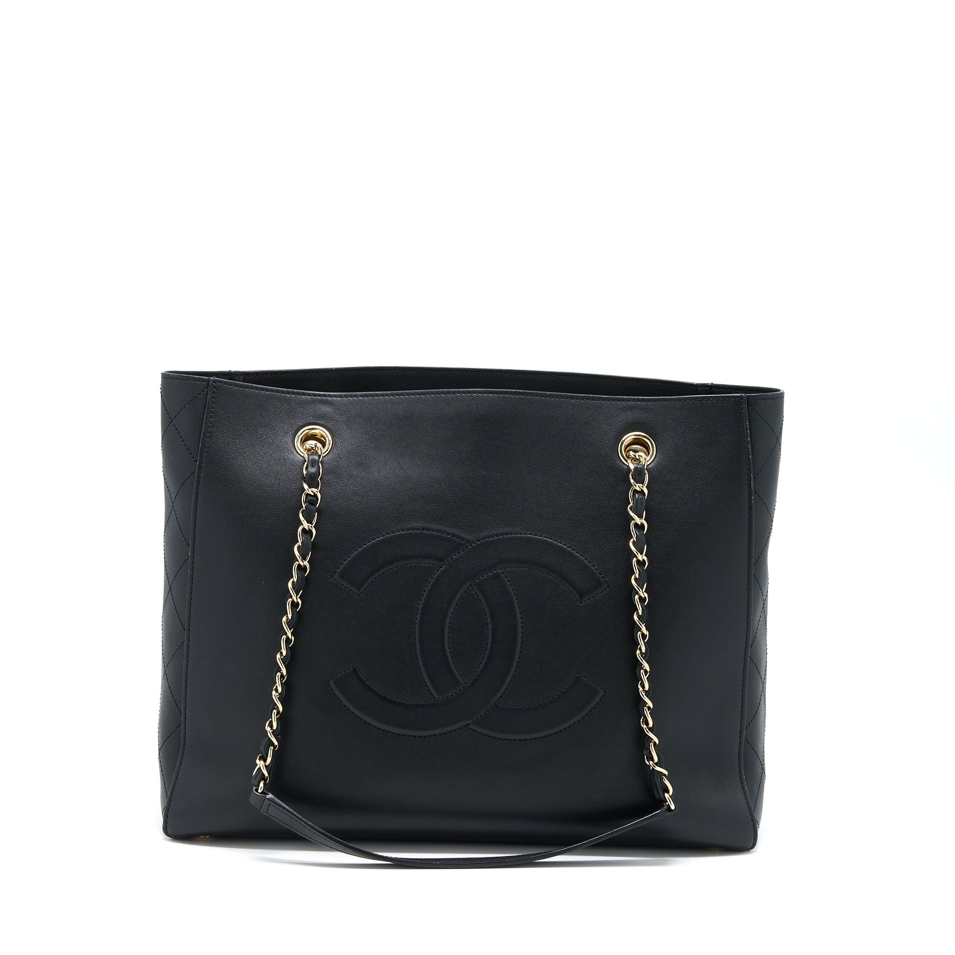 Chanel Lambskin LGHW Black Tote Bag
