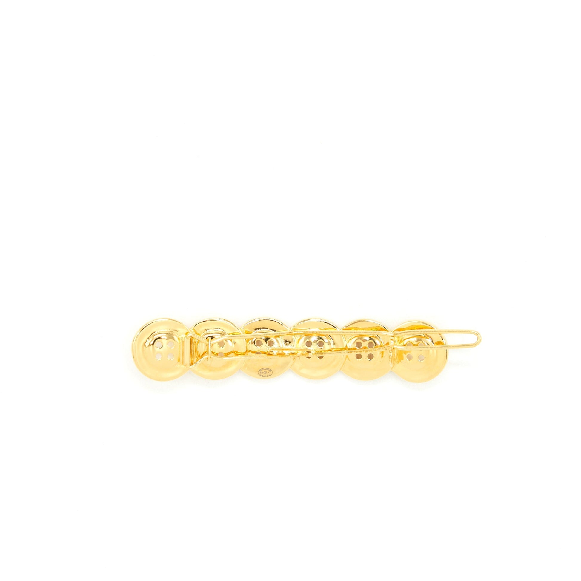 Chanel Button Paris CC Hair Clip Tone Gold Handbag