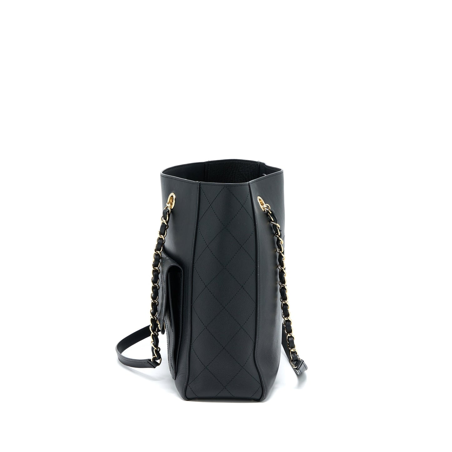 Chanel Lambskin LGHW Black Tote Bag