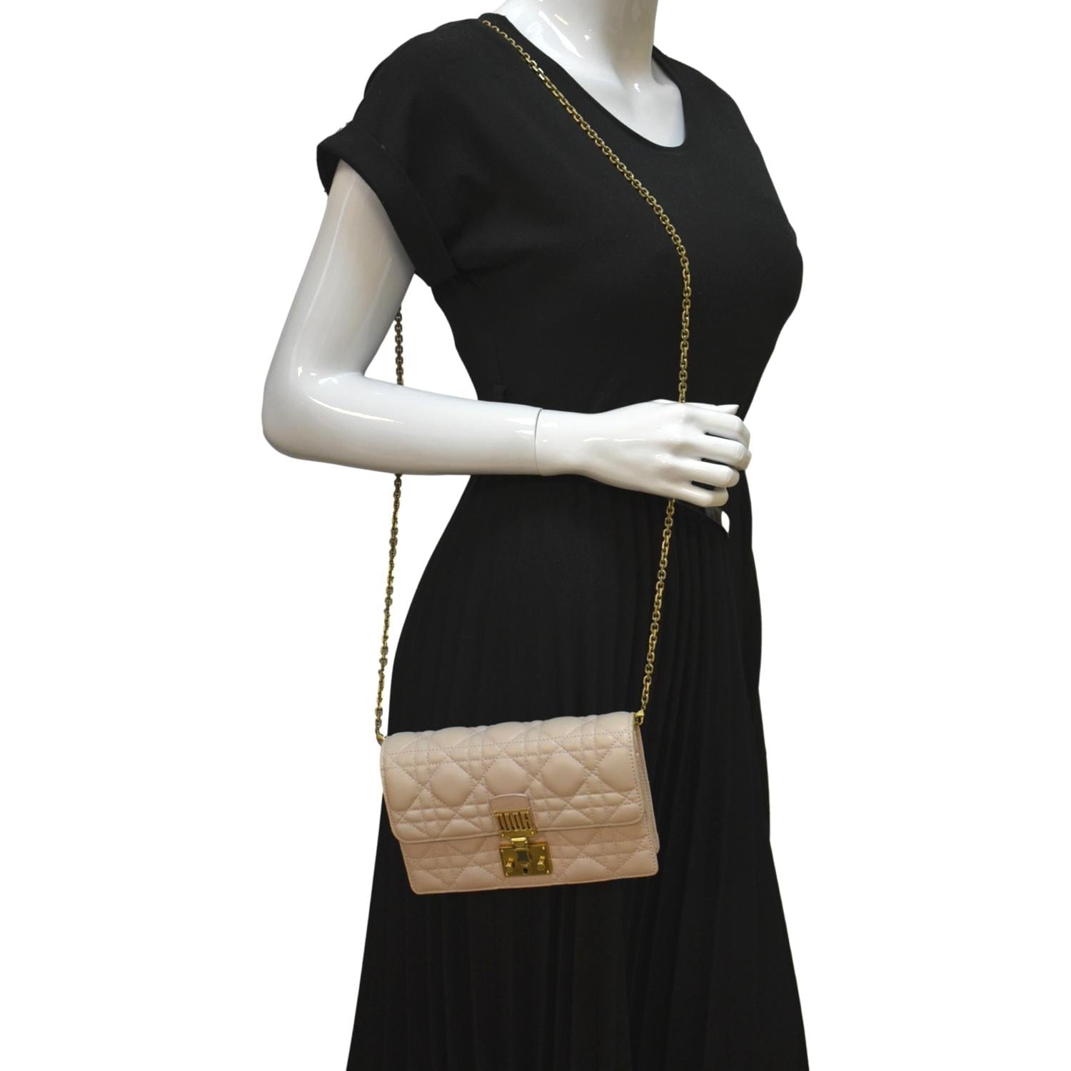 Dior addict Lambskin Crossbody Bag Dusty Leather Quilted