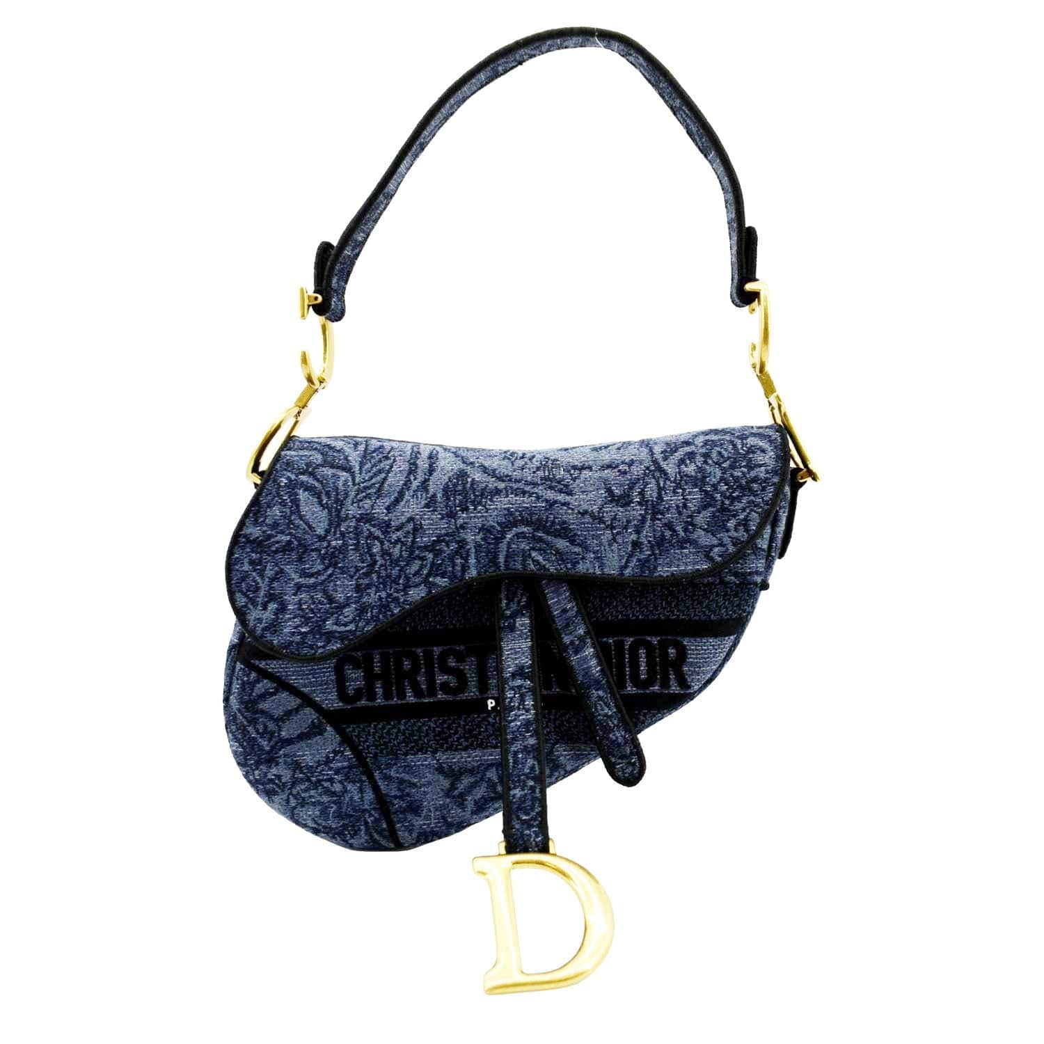 Dior Saddle Shoulder Bag Denim Blue