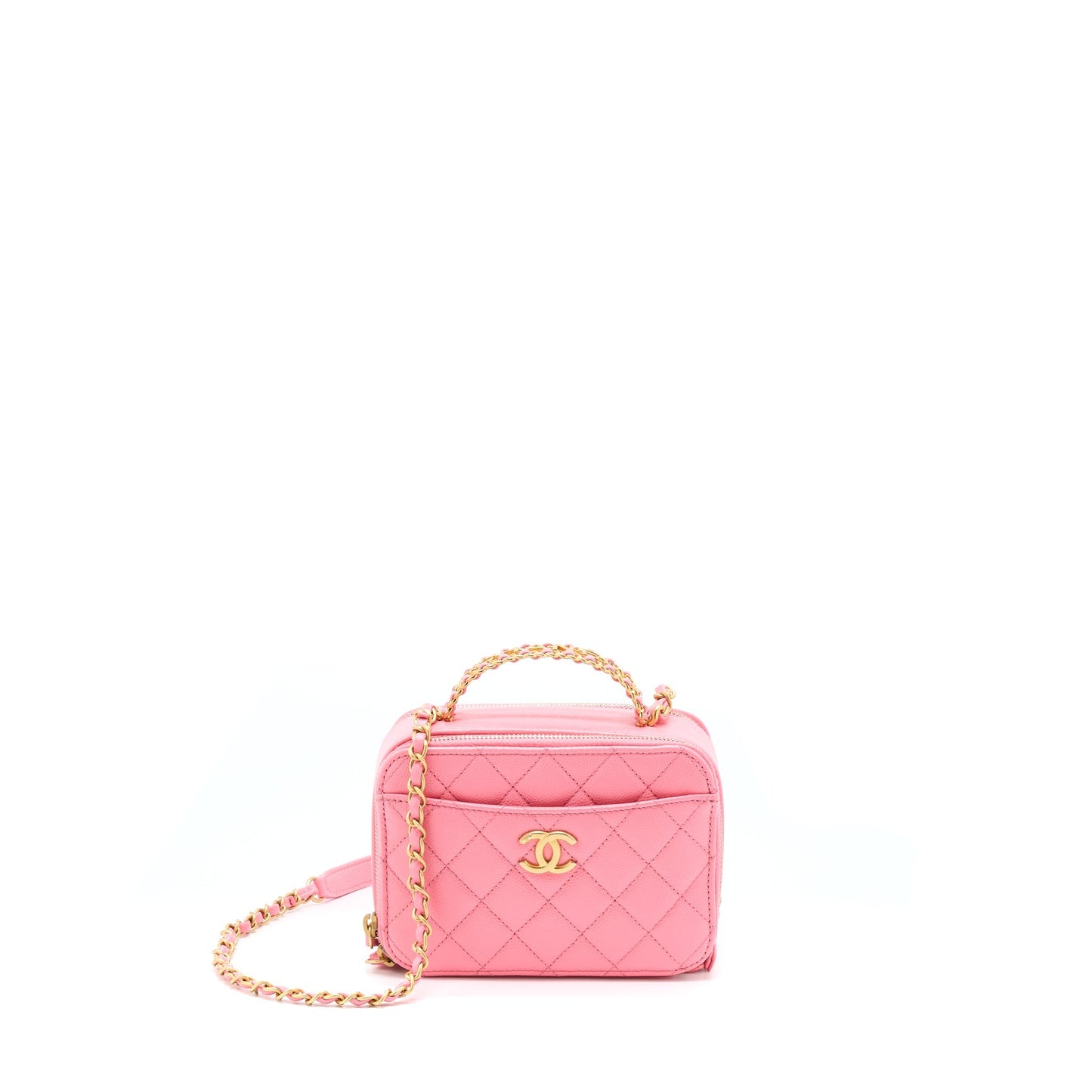 Chanel 22S Letter Top Handle Vanity Caviar Pink Small Handbag