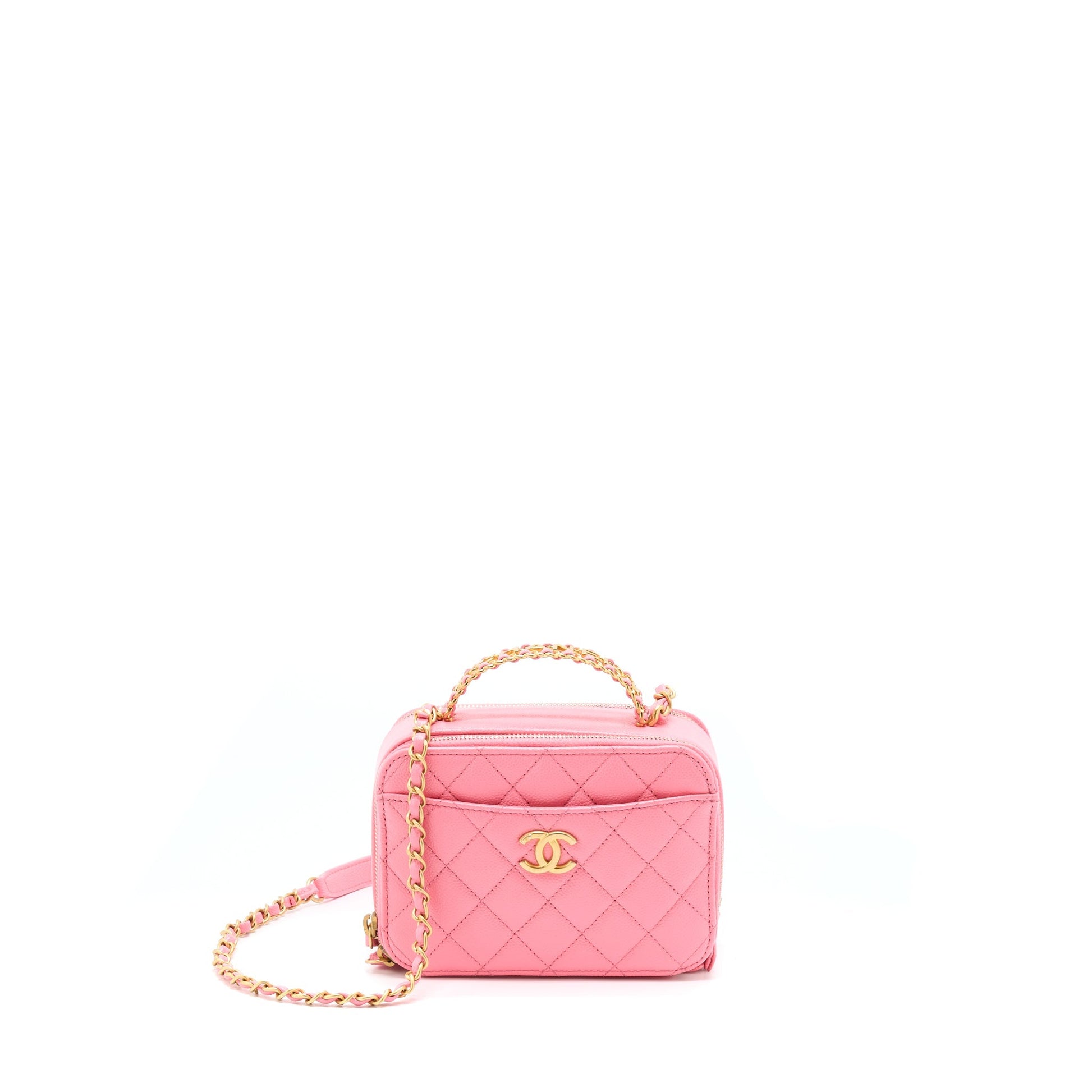 Chanel 22S Letter Top Handle Vanity Caviar Pink Small Handbag