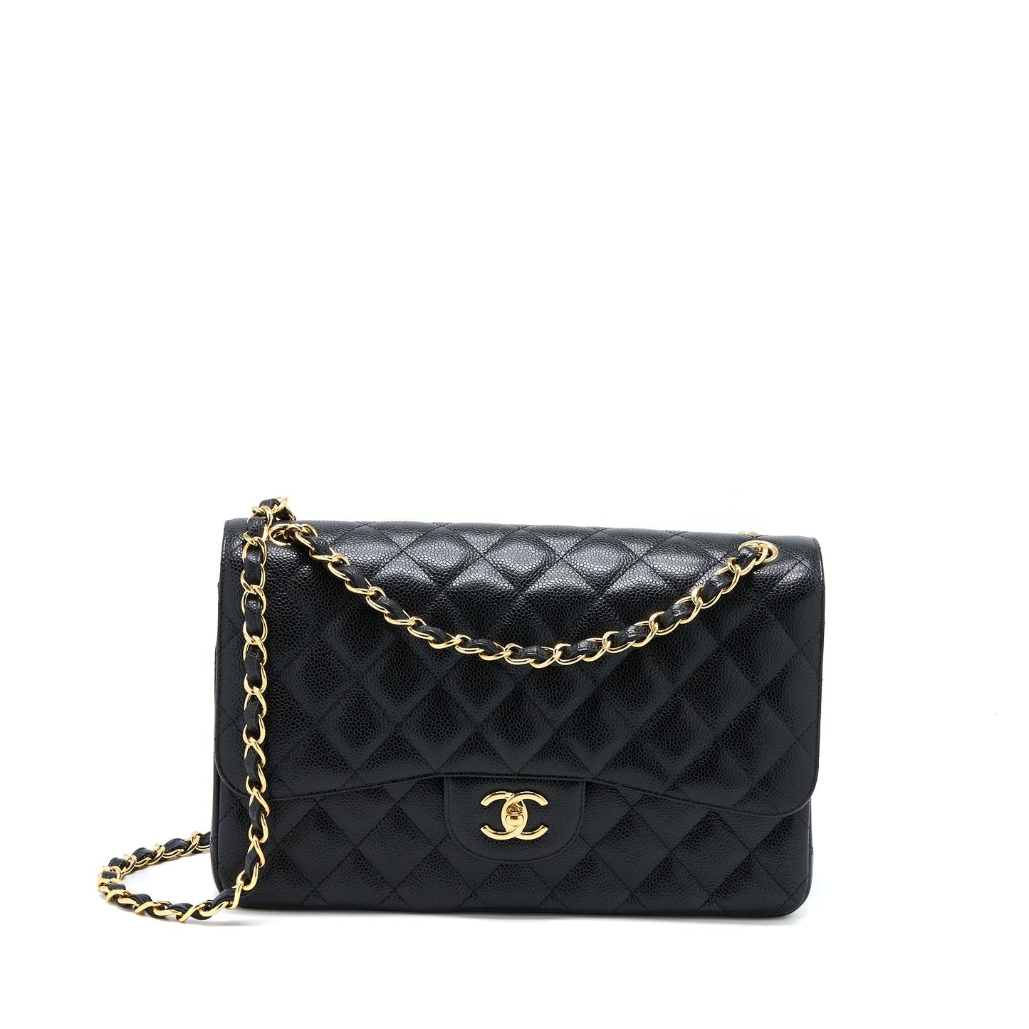 Chanel Jumbo Classic Double Flap Caviar GHW Black Shoulder Bag Ghw 2