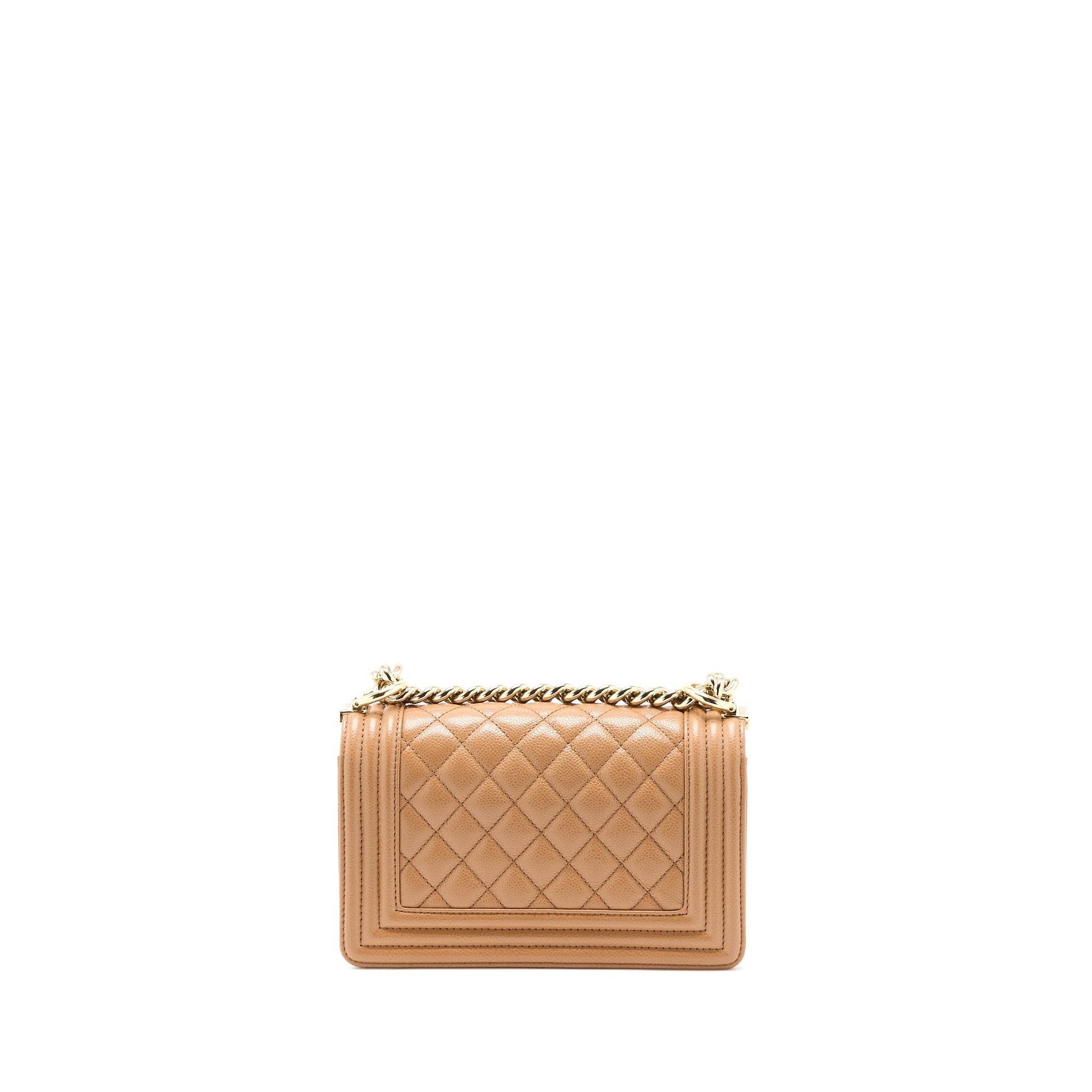 Chanel 21K Boy Caviar Camel LGHW Microchip Small Handbag