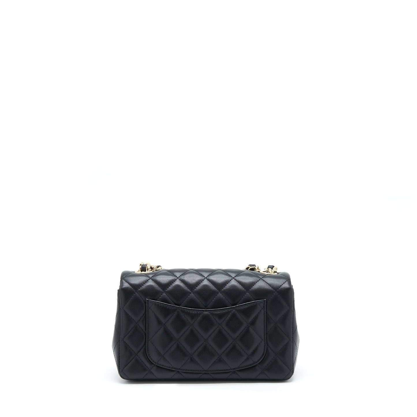 Chanel Rectangular Flap Charms Giant Chains Lambskin Black Key Chain