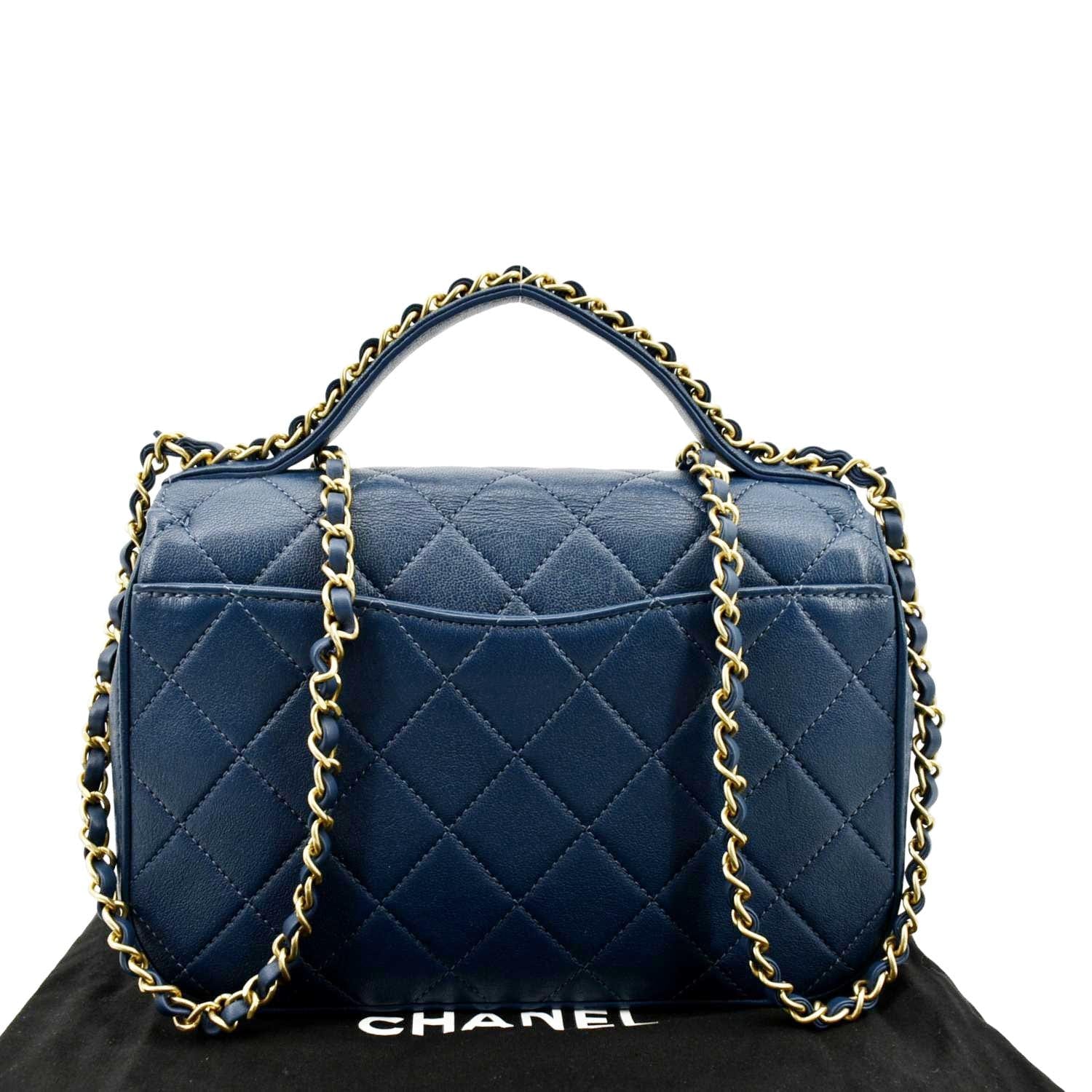 Chanel Infinity Quilted Leather Blue Travel Bag