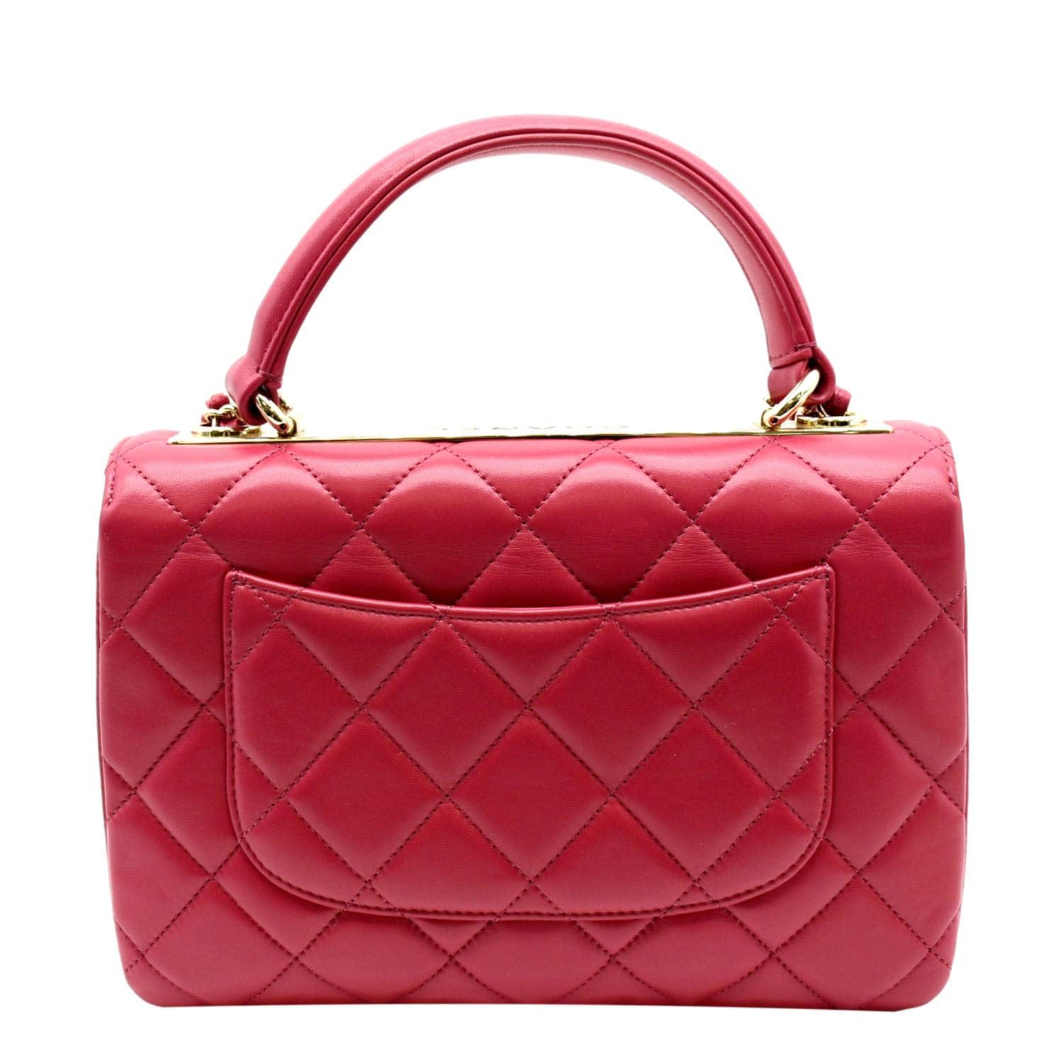 Chanel Trendy CC Top Handle Flap Leather Pink Travel Bag
