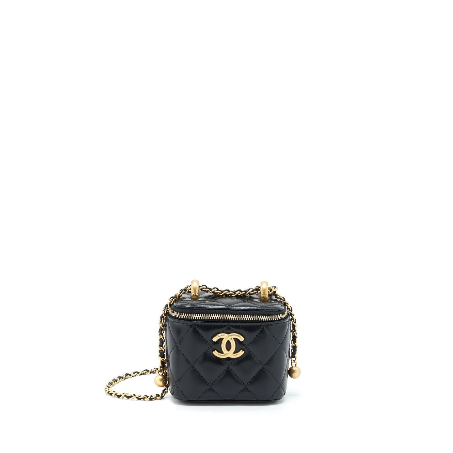 Chanel 21A Crush Vanity Calfskin GHW Black Gold Mini Bag