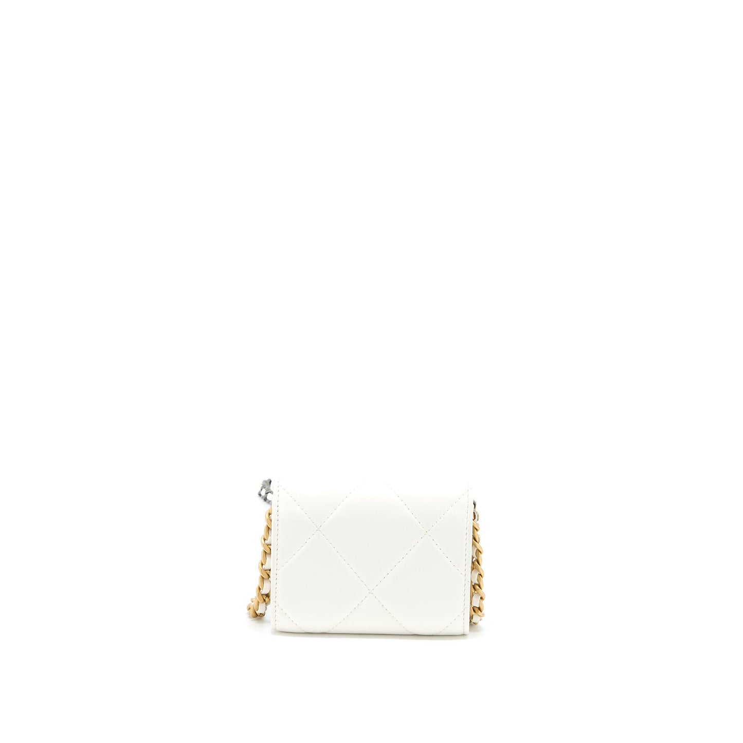 Chanel 19 Coin Purse Goatskin Hardware Multicolour White Wallet Case