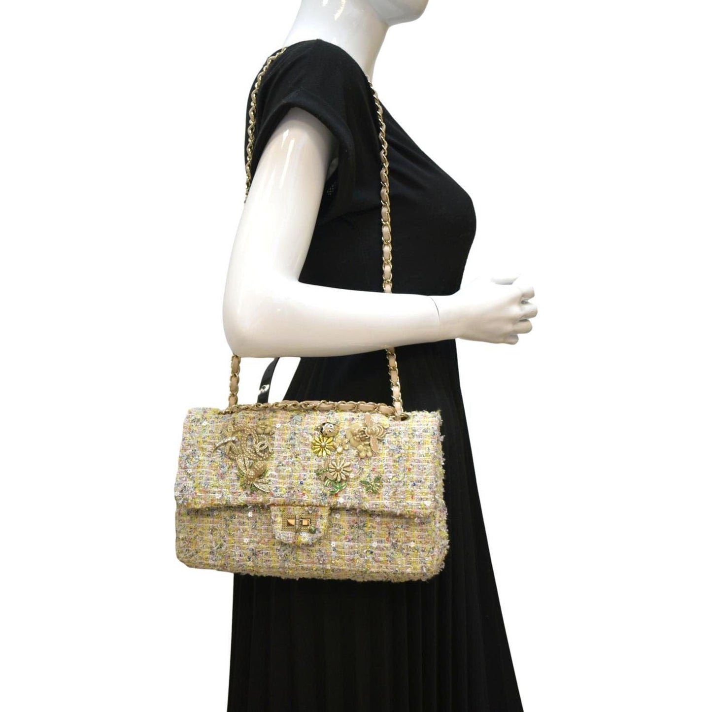 Chanel Garden Party Flap Tweed Pastel Travel Bag