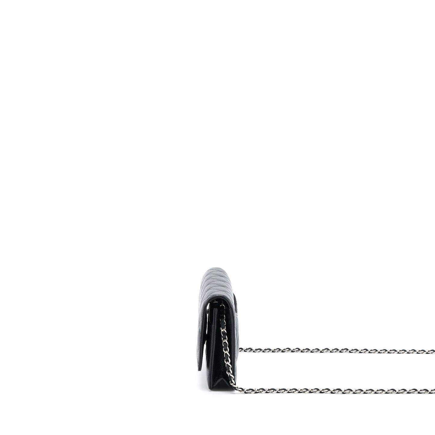 Chanel Classic On Caviar SHW Microchip Black Wallet Case Microchip 3