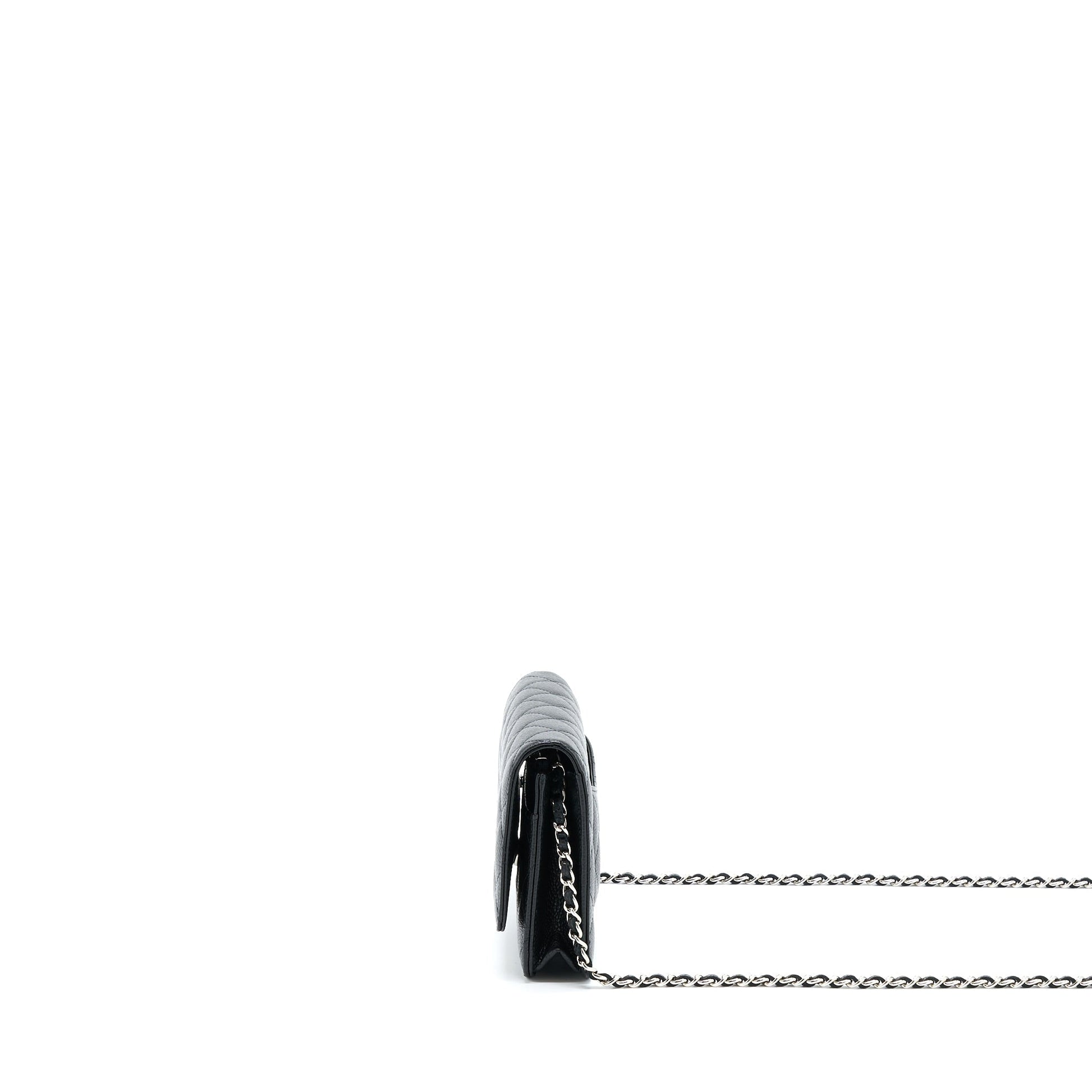 Chanel Classic On Caviar SHW Microchip Black Wallet Case Microchip 3